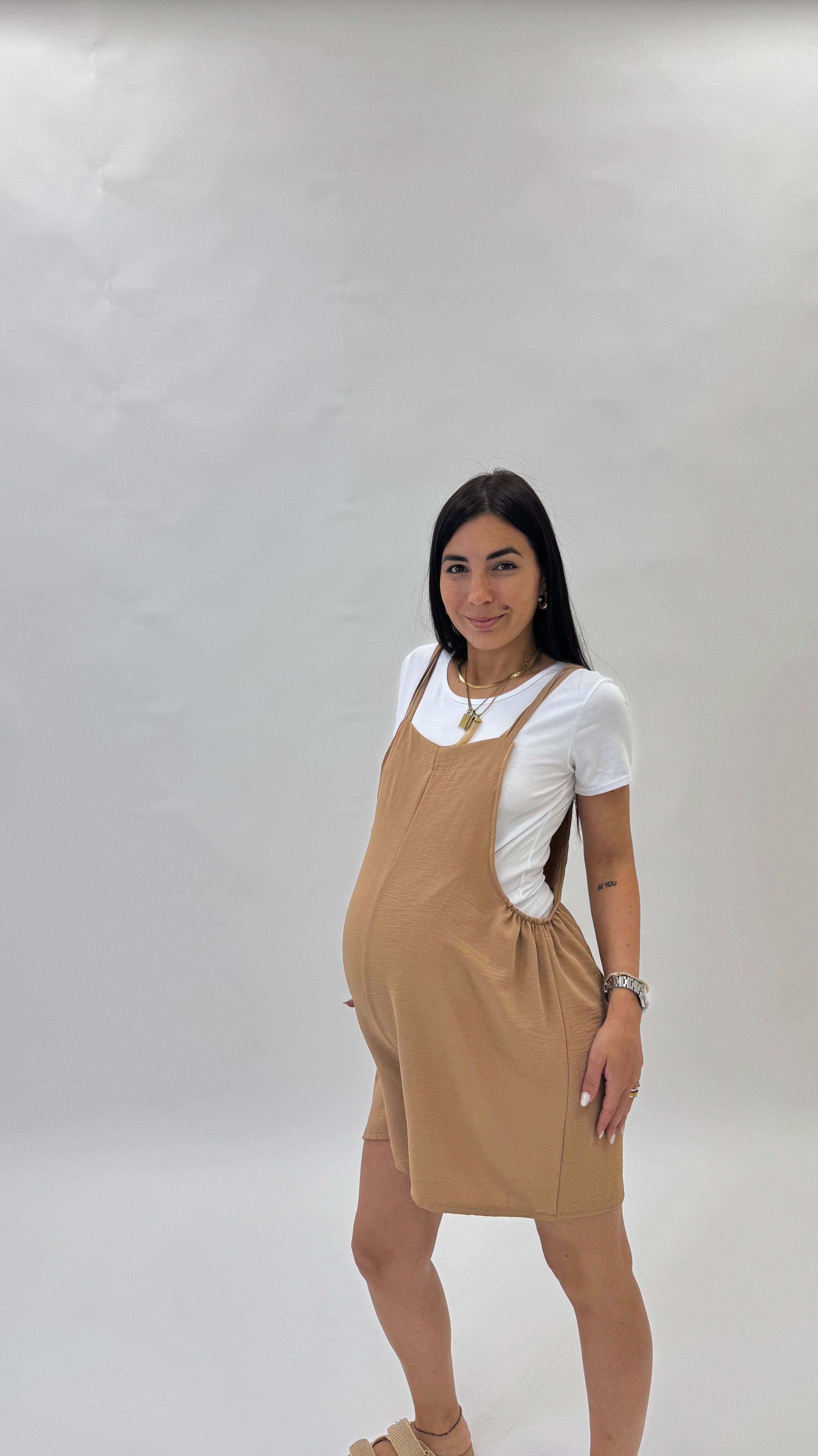Mini Salopette Safari T-shirt Inclusa Camel