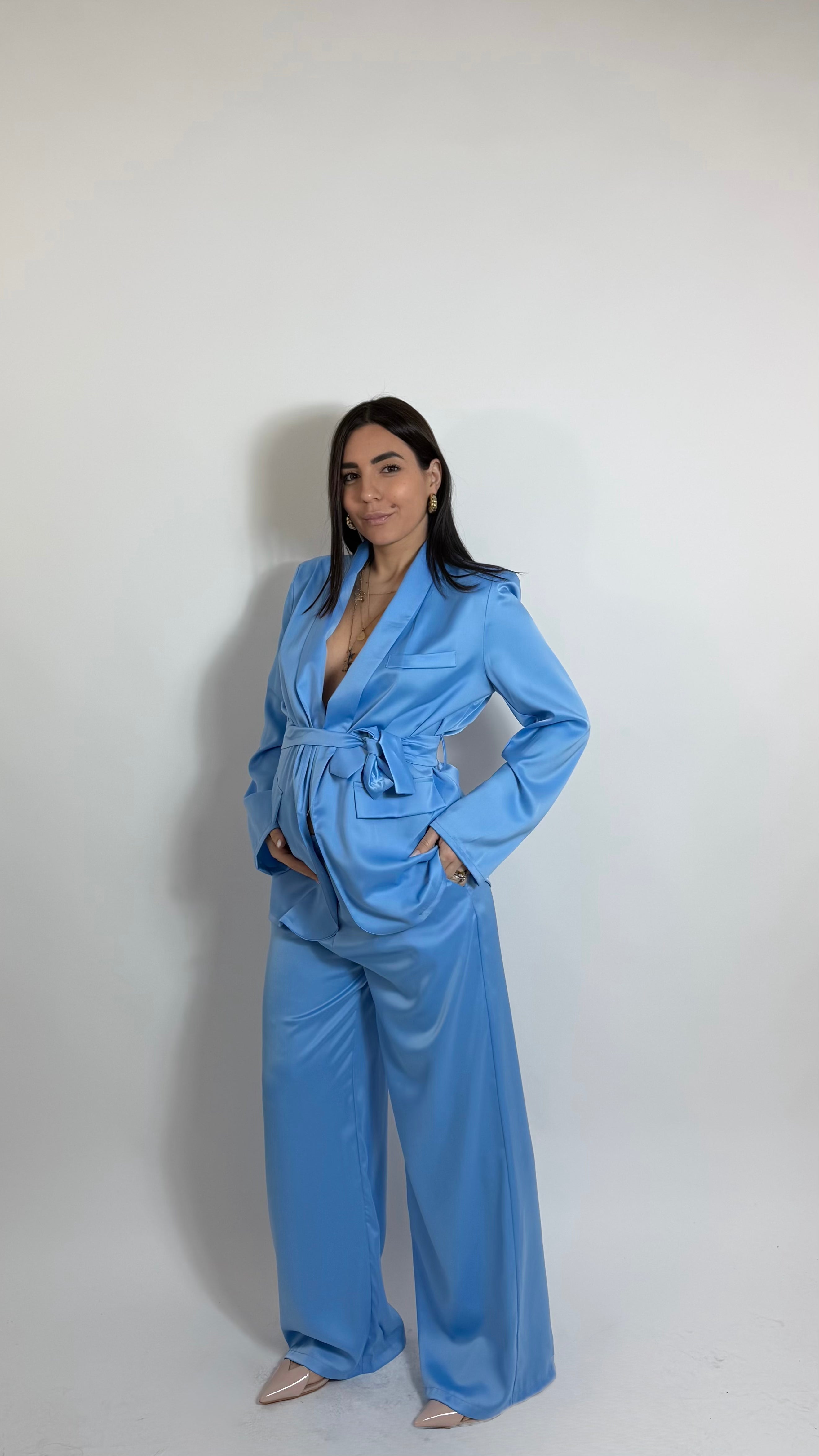 Coordinato Angel Satin Cielo