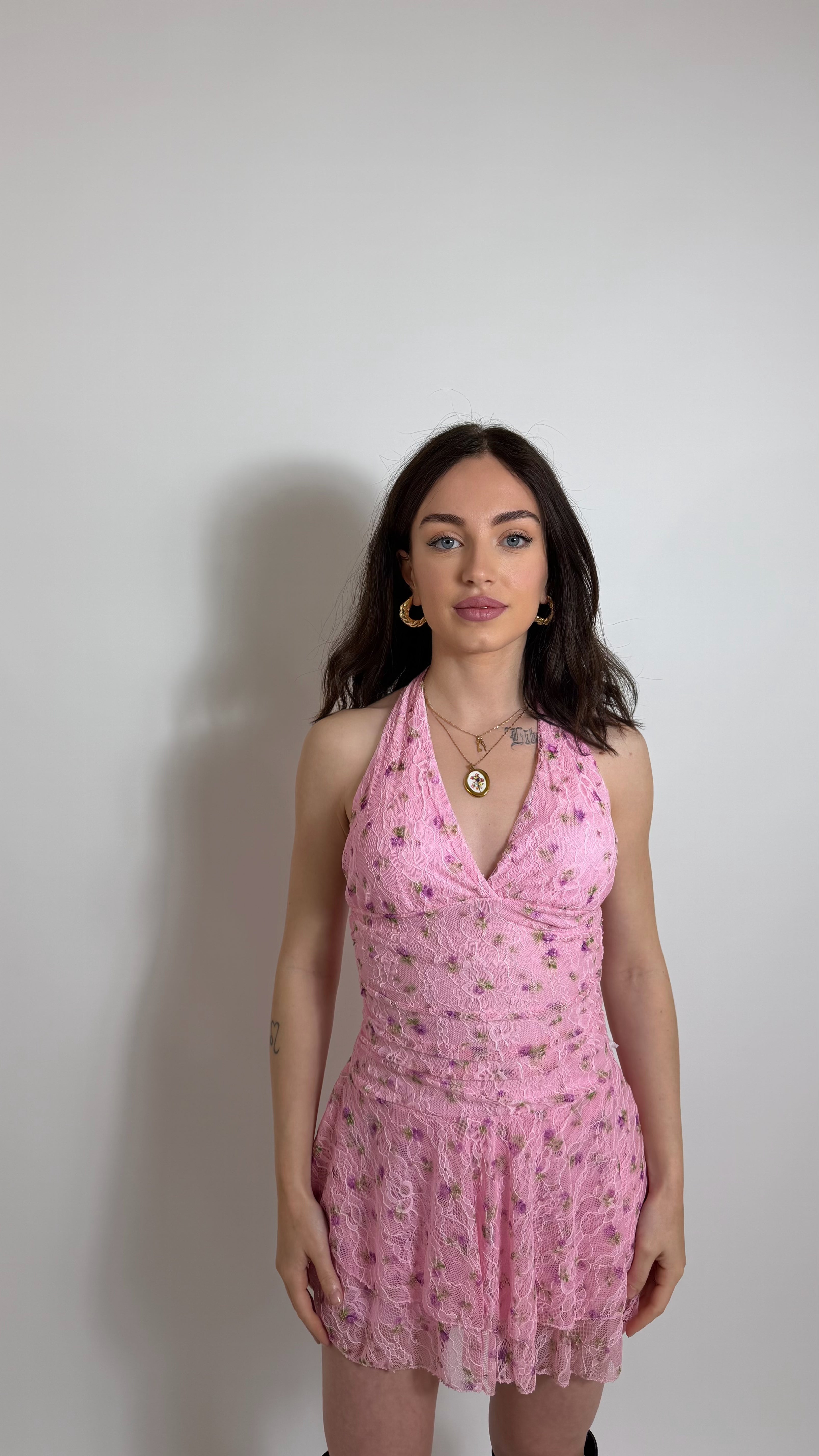 Abito Scollo America Lace Pink