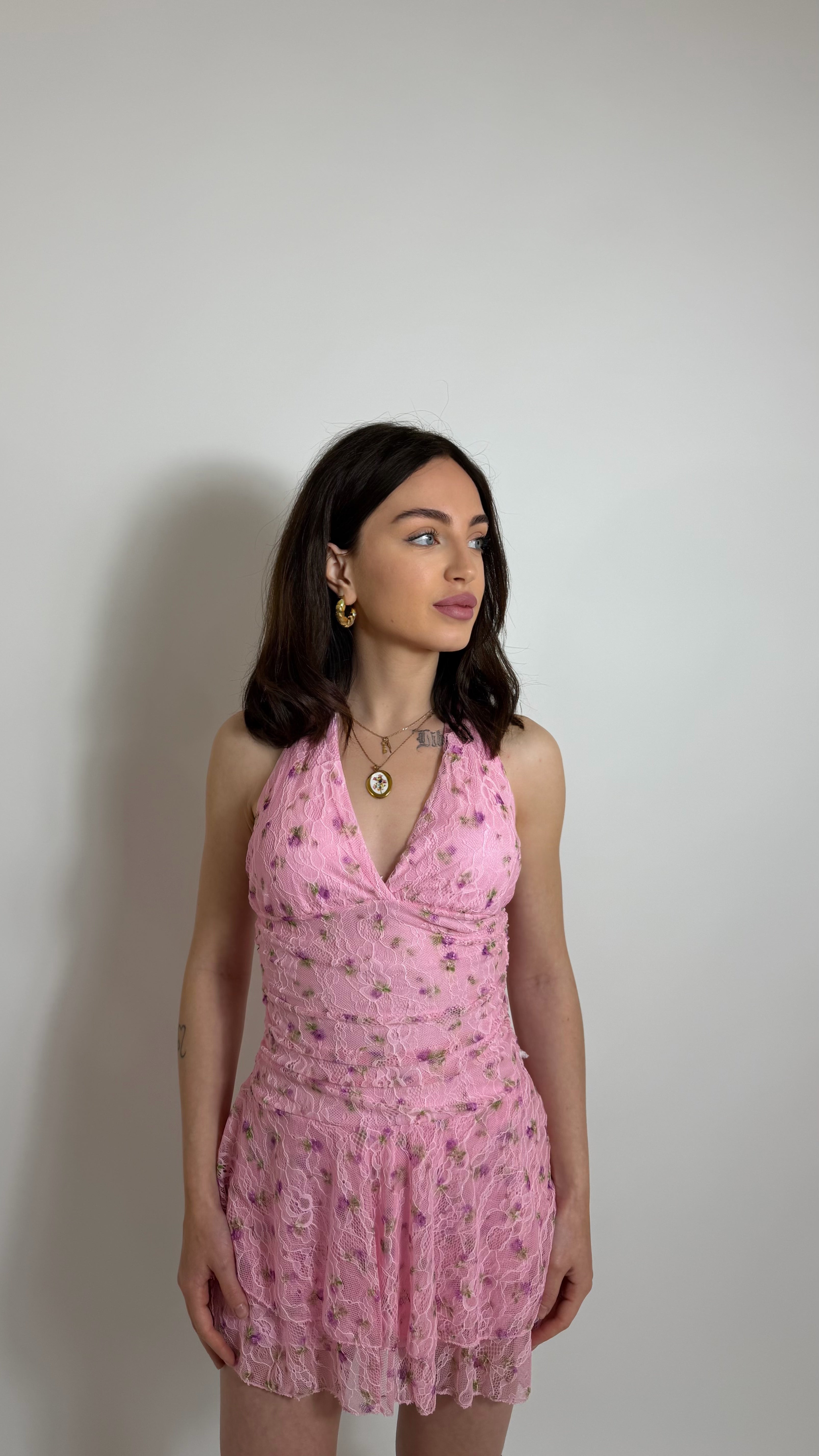 Abito Scollo America Lace Pink