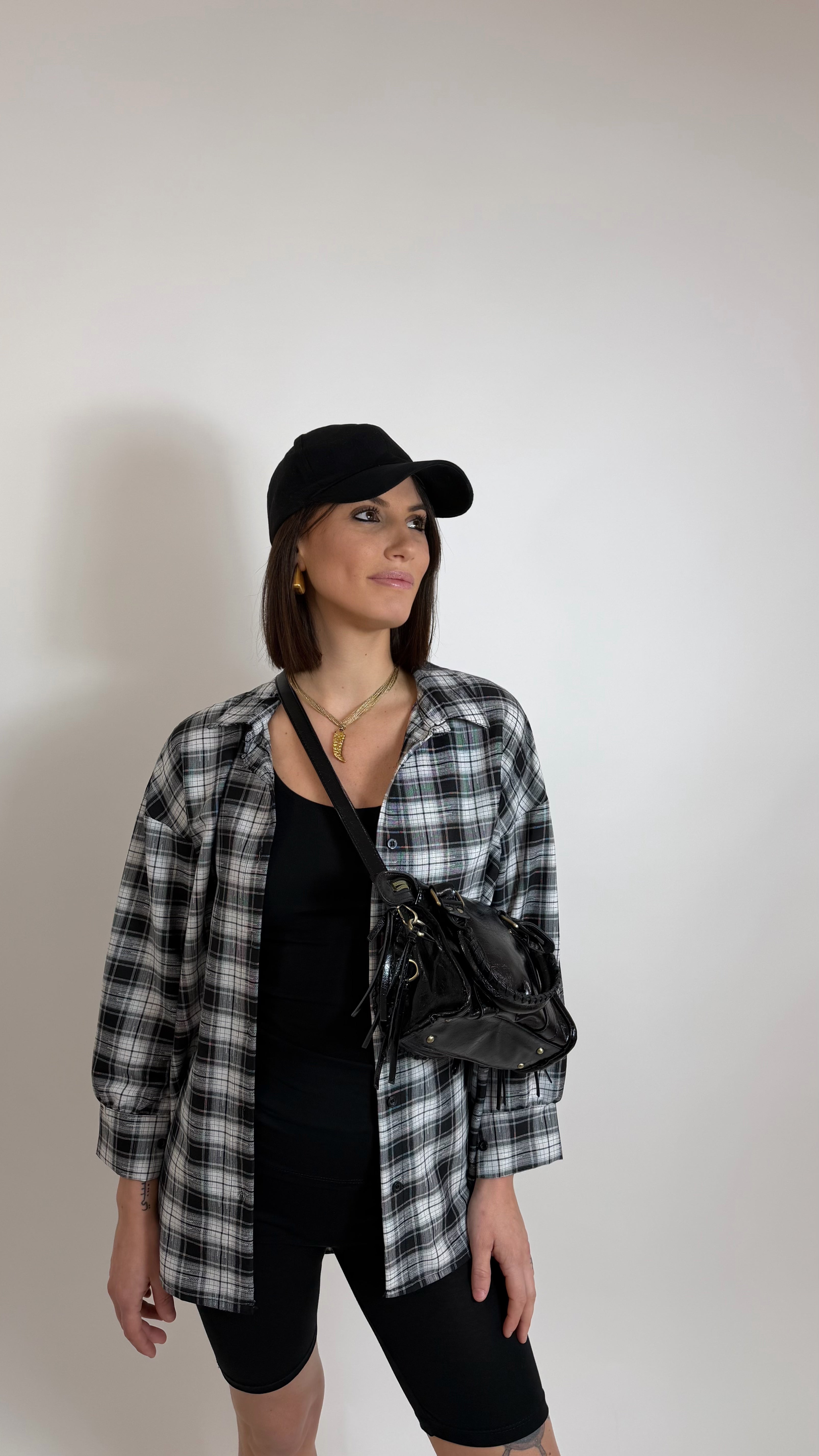 Camicia Check Nera