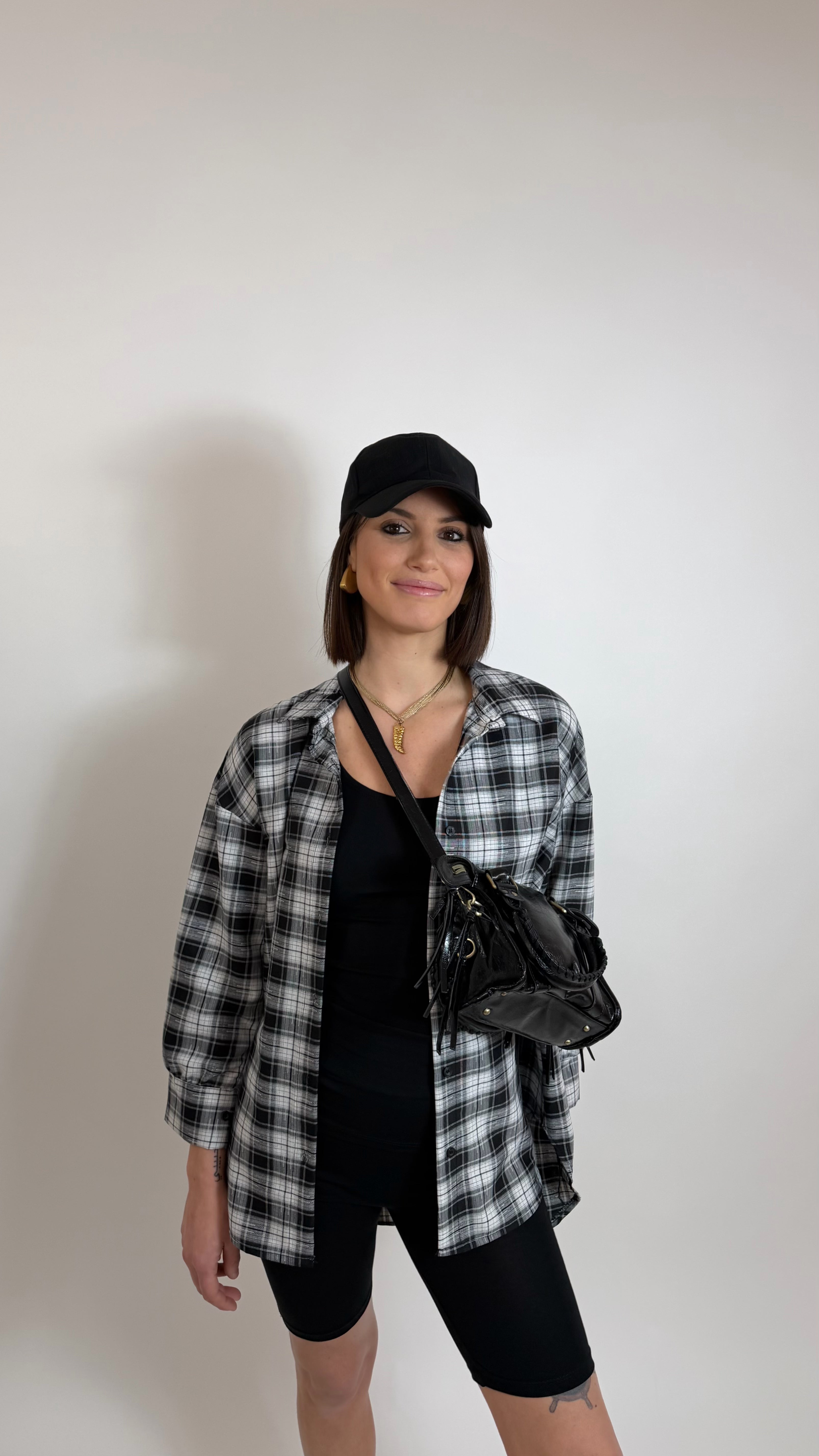 Camicia Check Nera