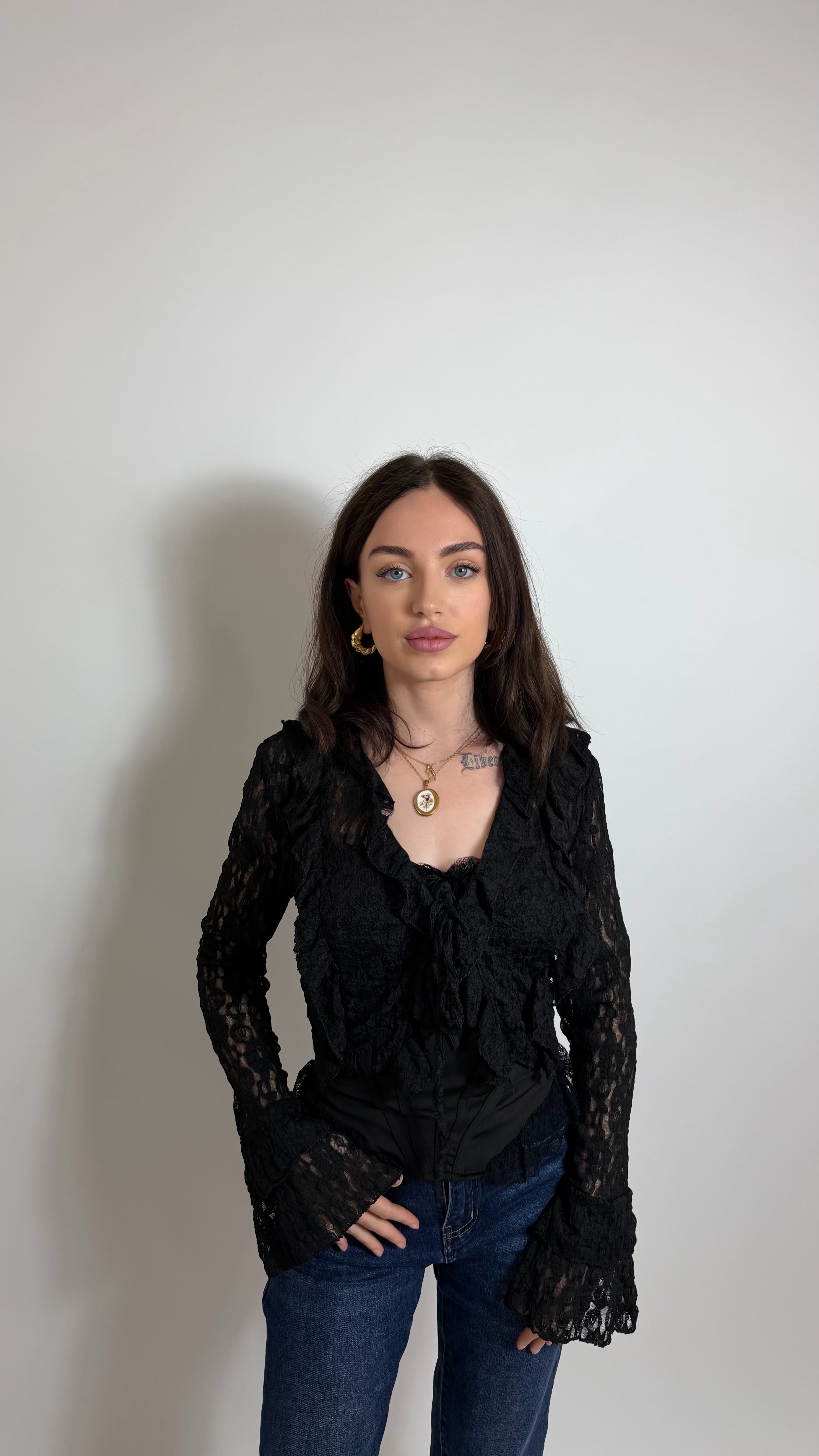 Cardigan Wrap Crochet Nero