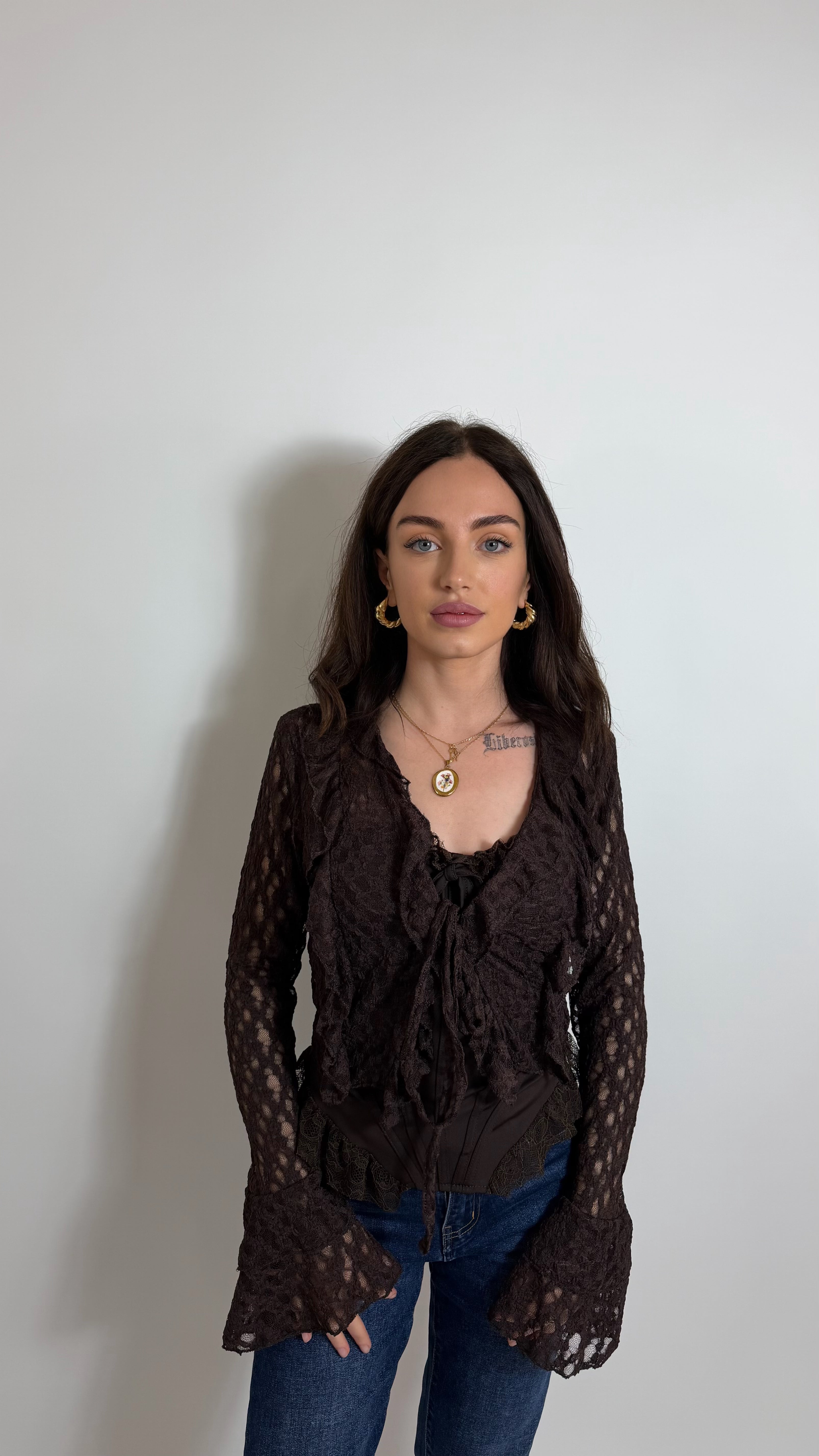 Cardigan Lace Flare Choco