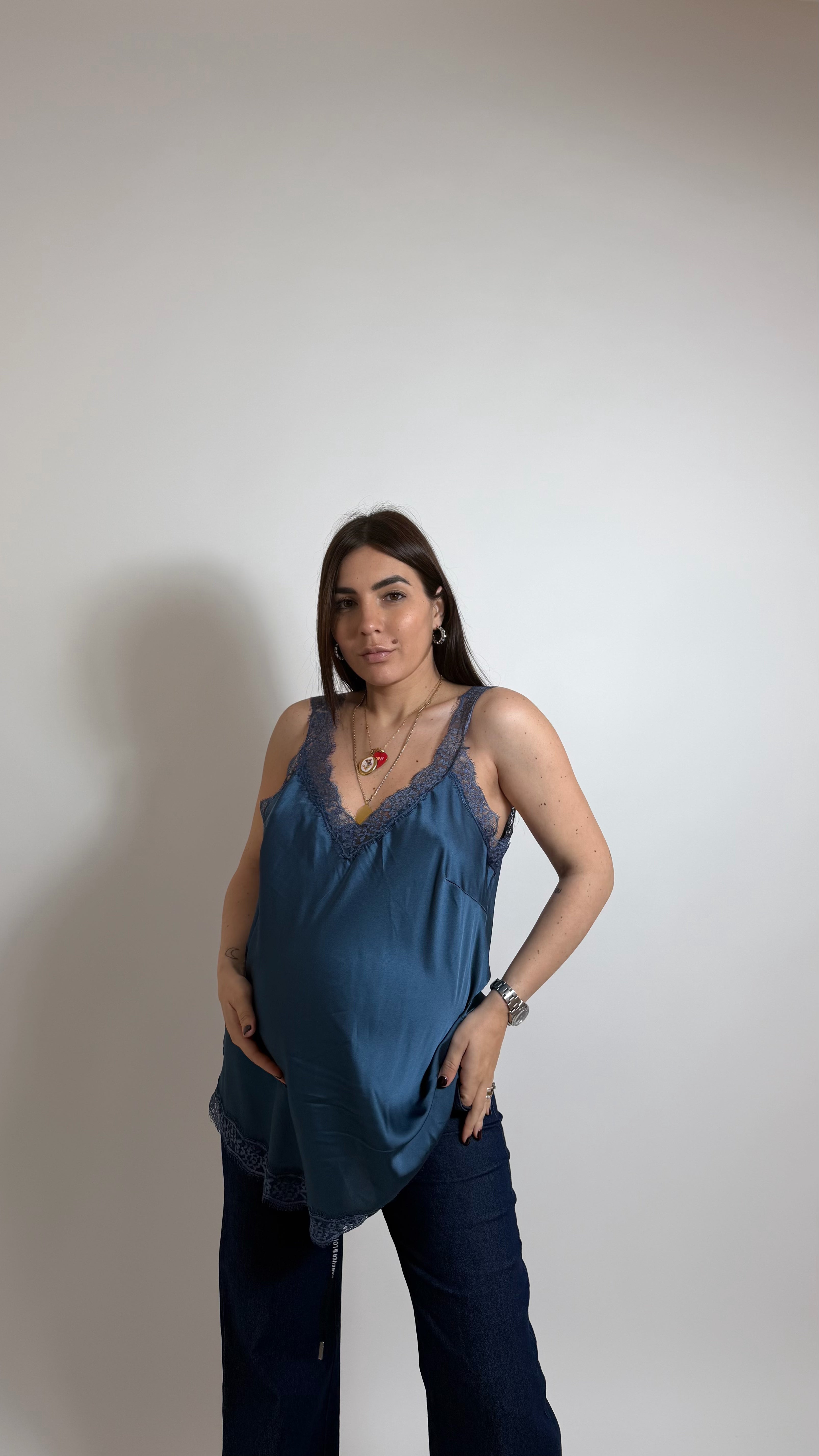 Top Silk & Lace Ottanio