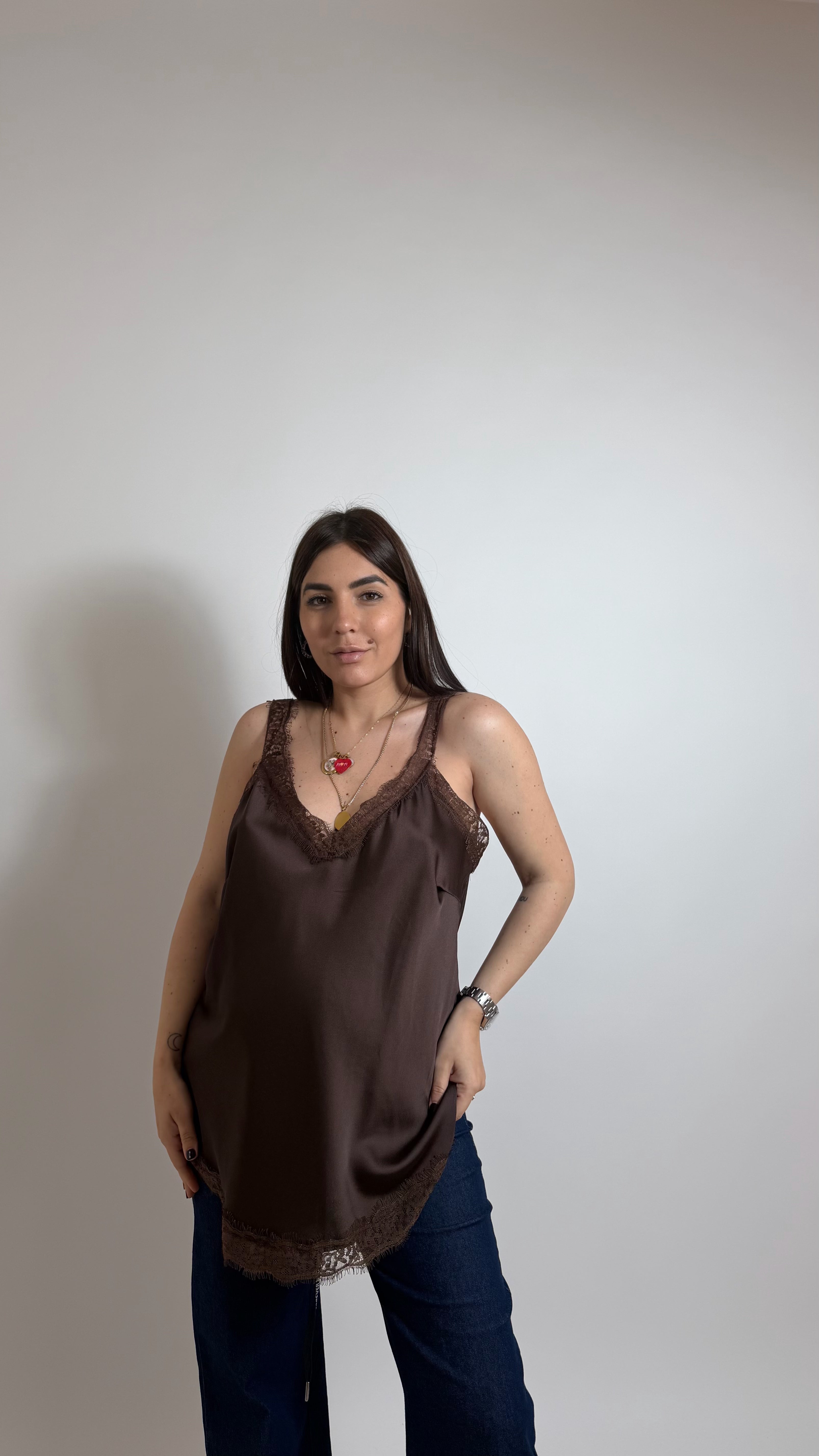 Top Silk & Lace Choco