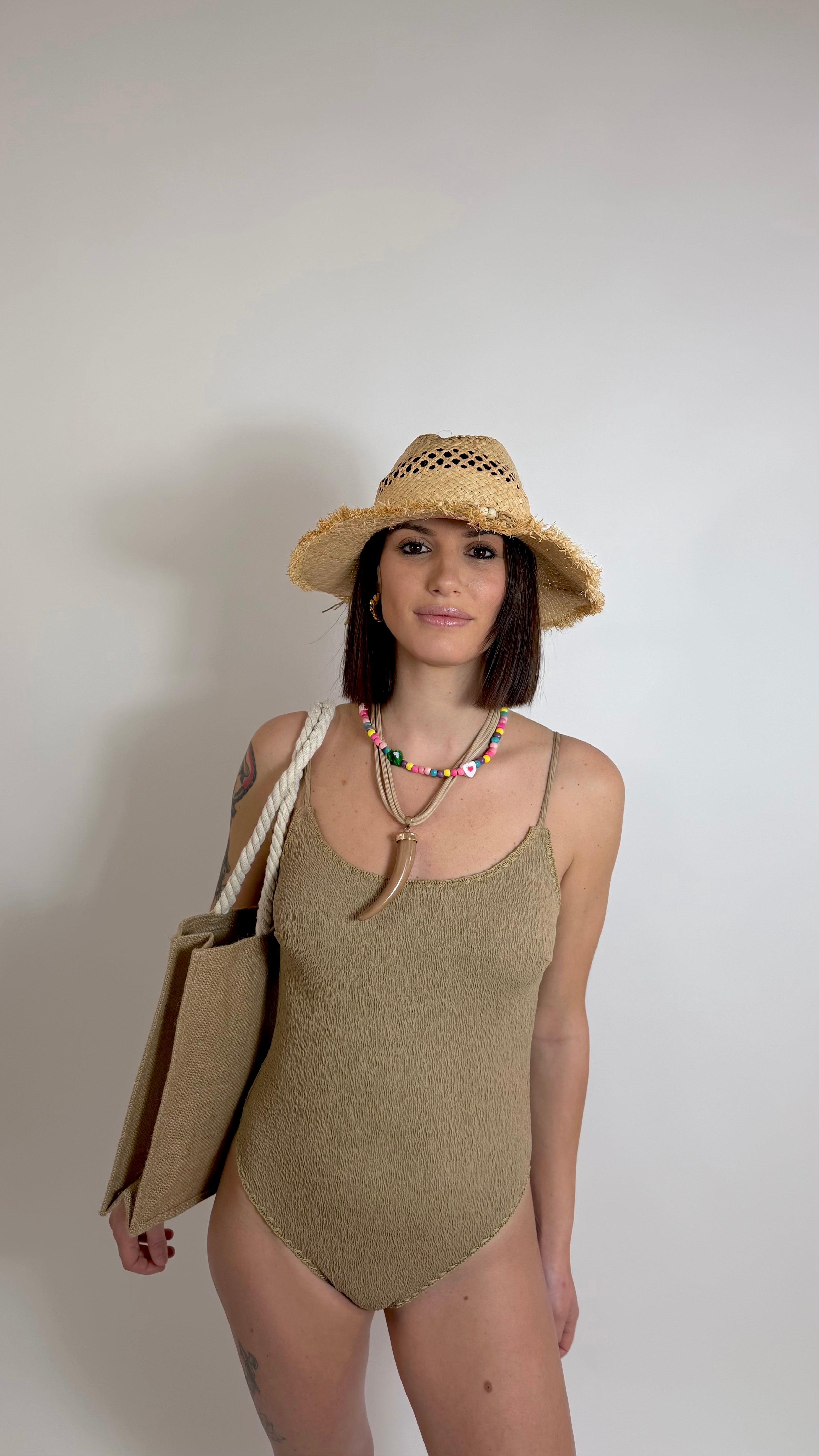 Costume Intero Crinkle Cappuccino