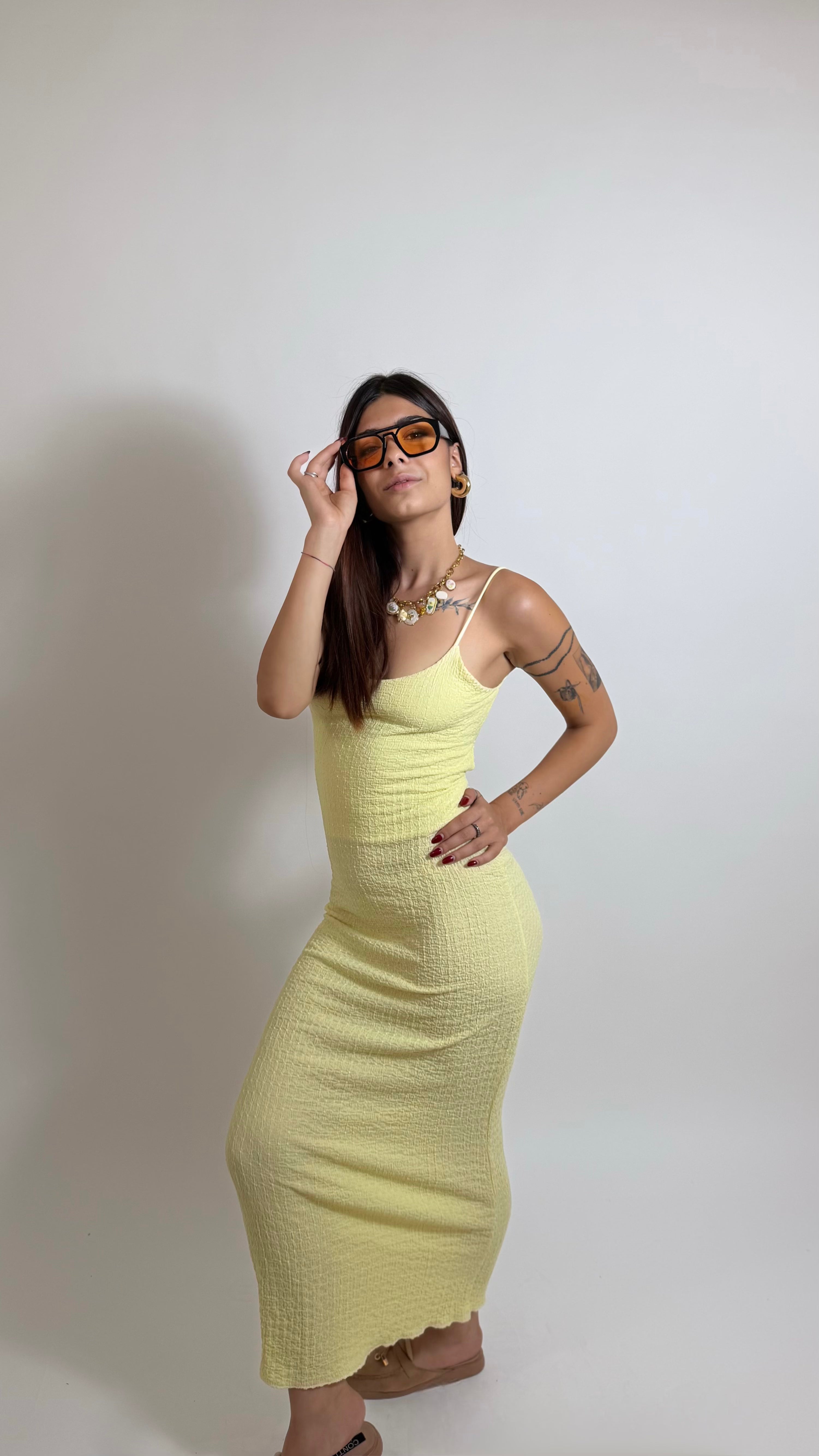 Abito Crinckle Yellow