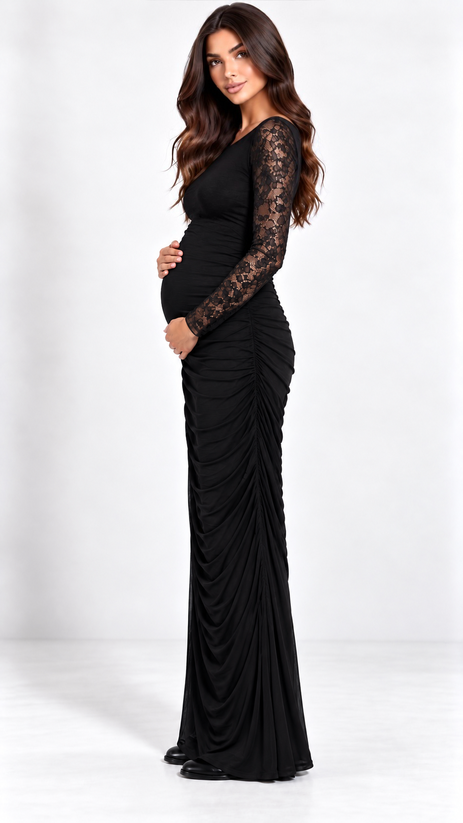 Abito Lace Drape Nero