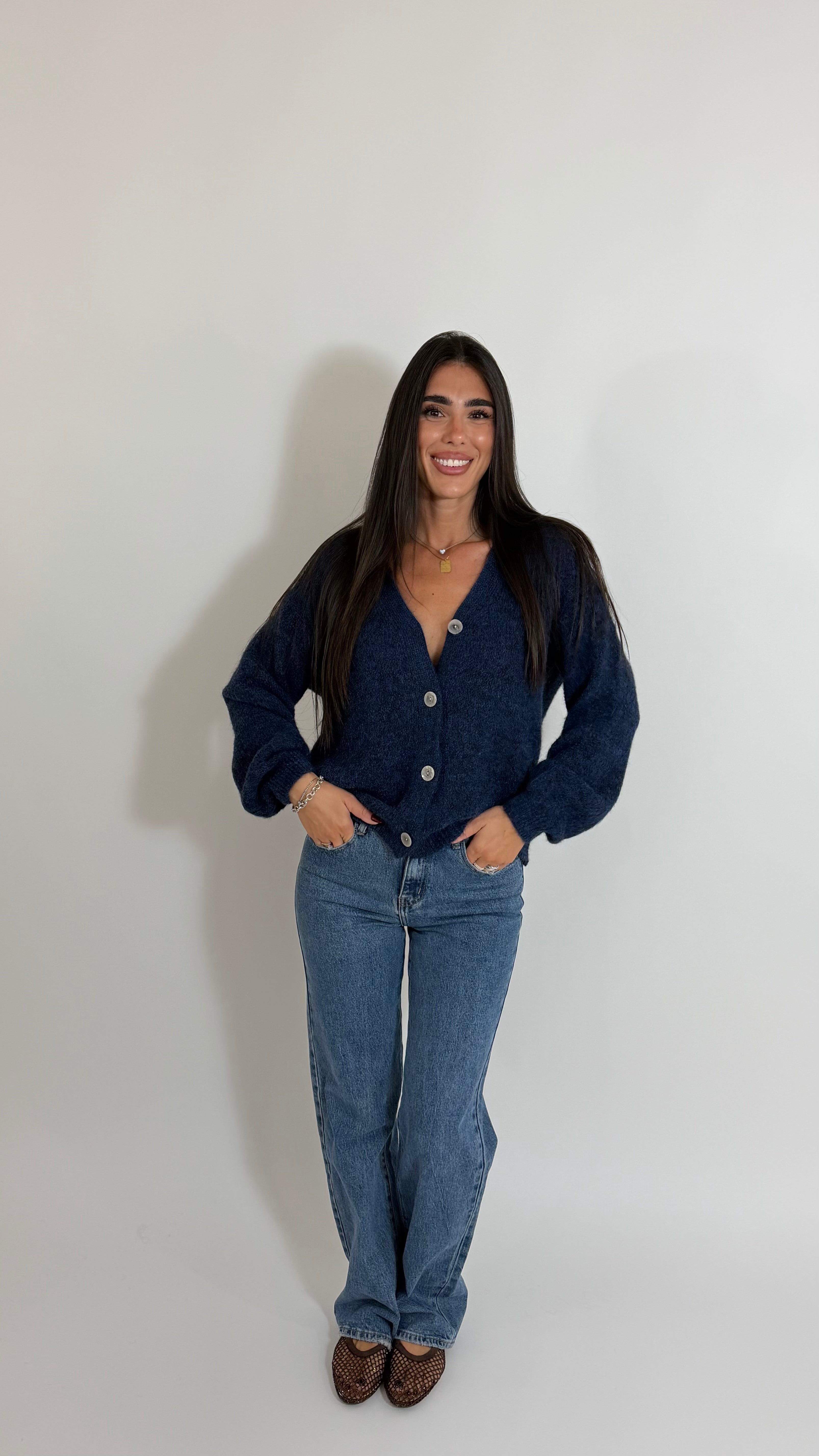 Cardigan Soft Touch Blu