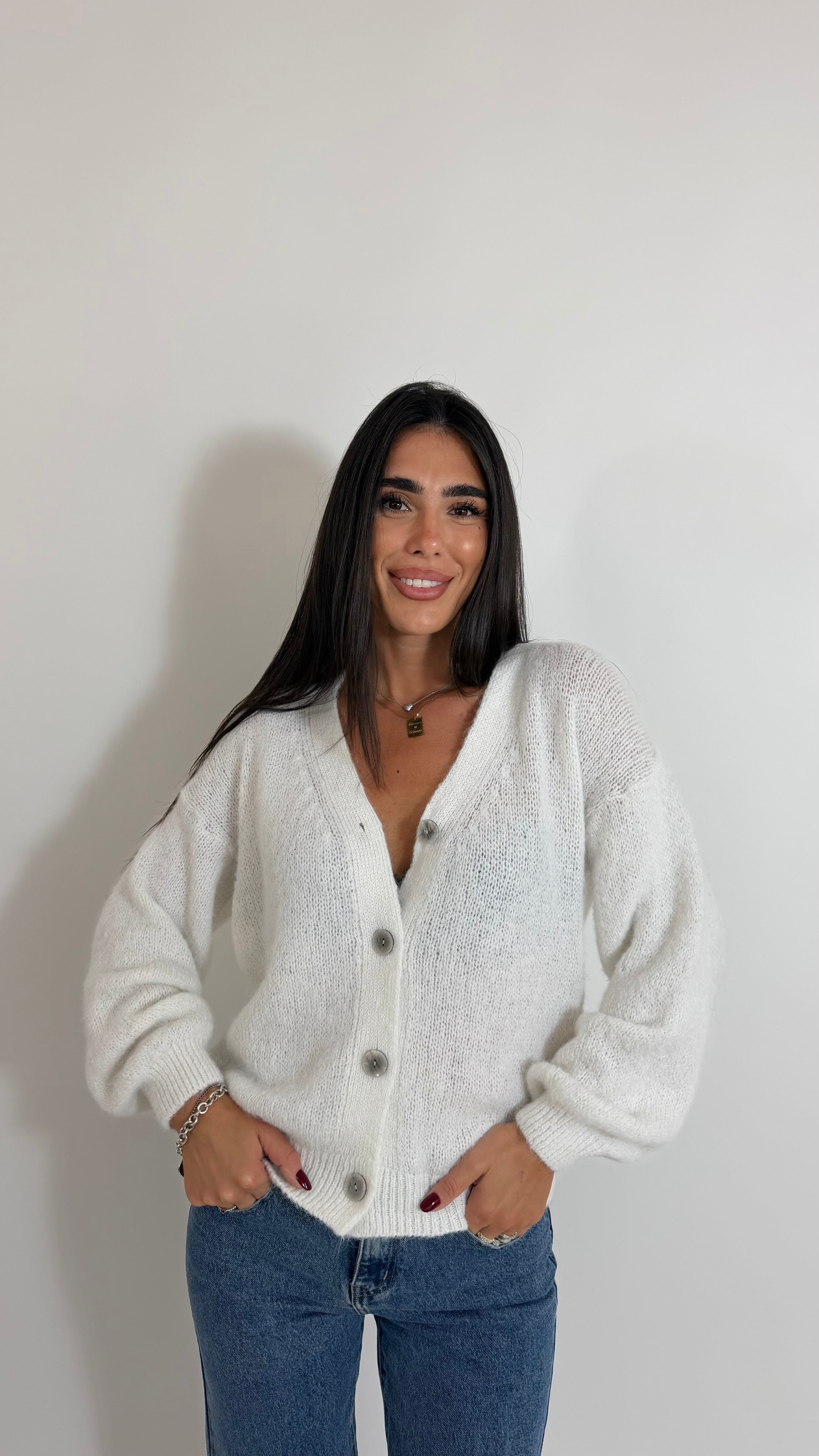 Cardigan Soft Touch Bianco