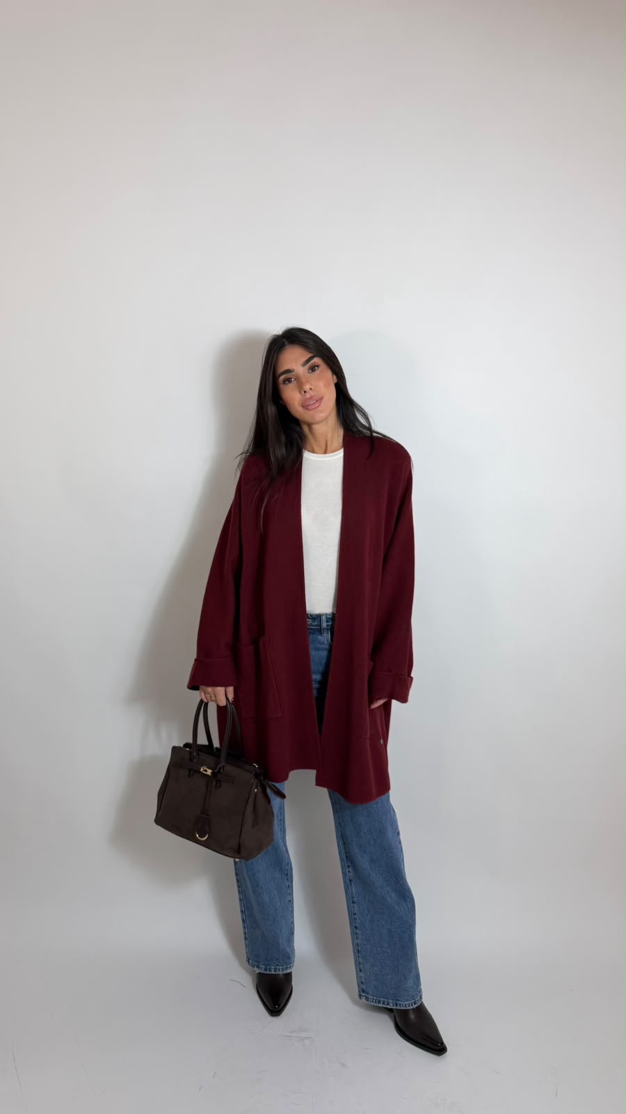 Cardigan Daily Long Burgundy