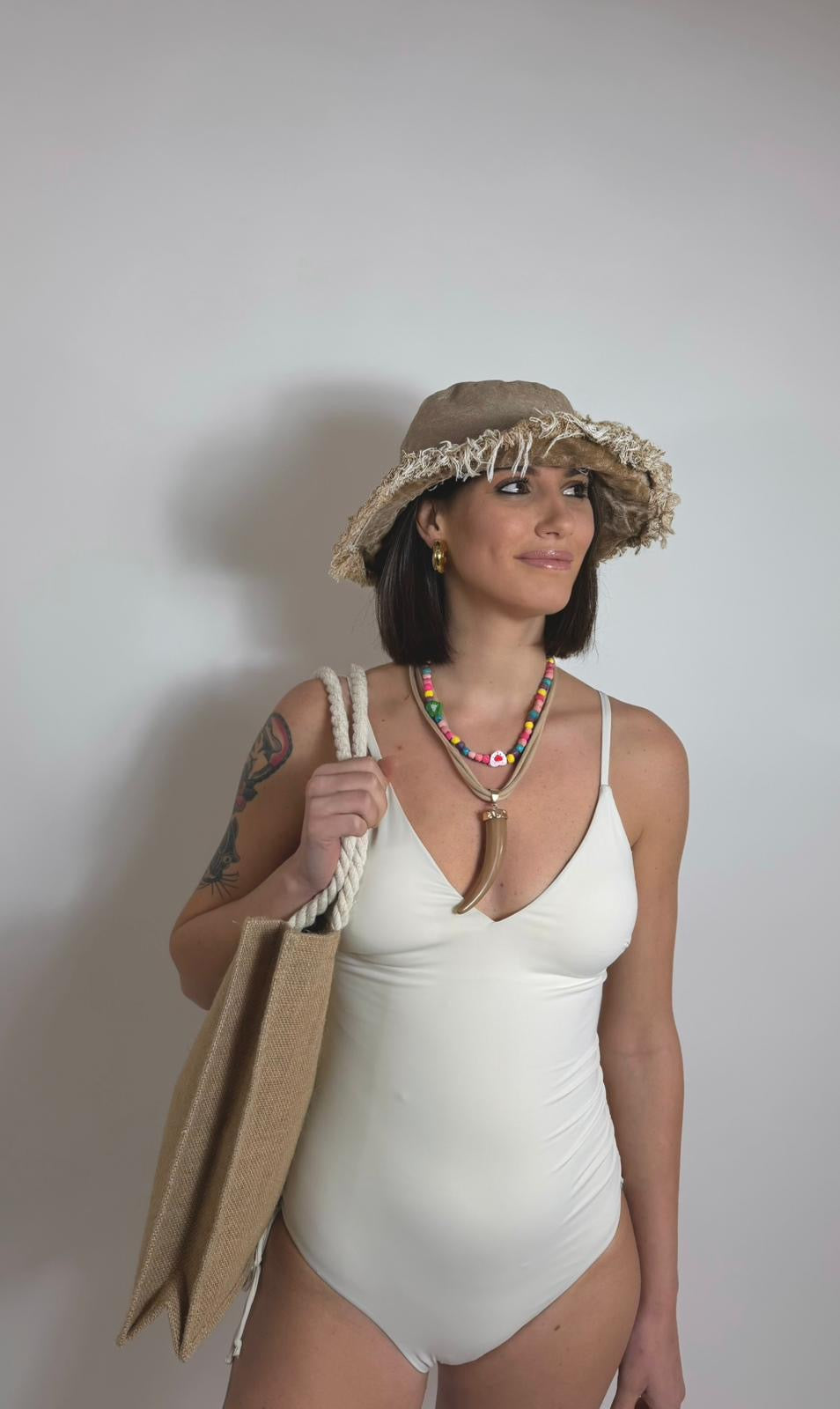 Costume Intero Essential Bianco