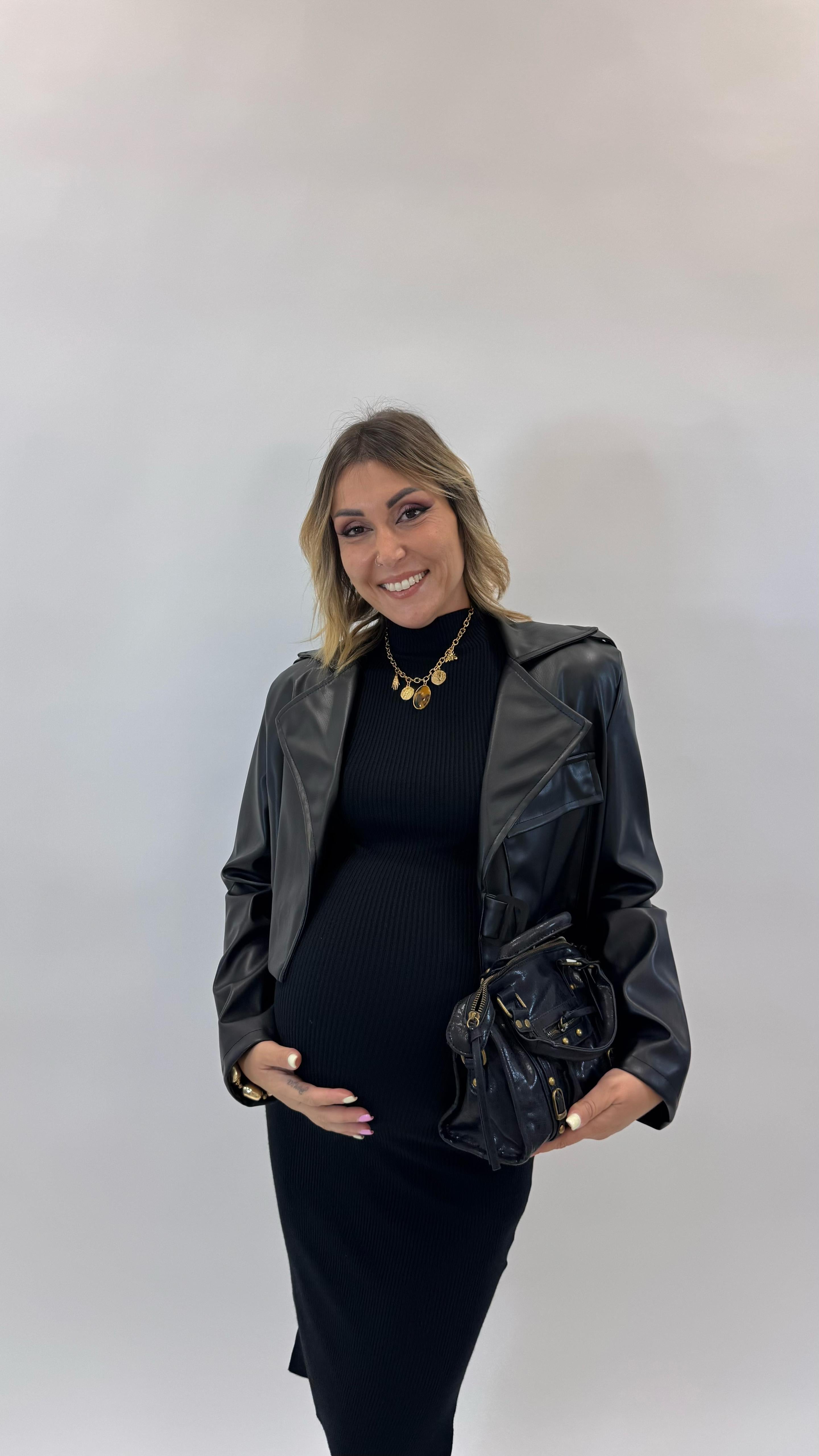 Mini Trench Ecopelle Nero