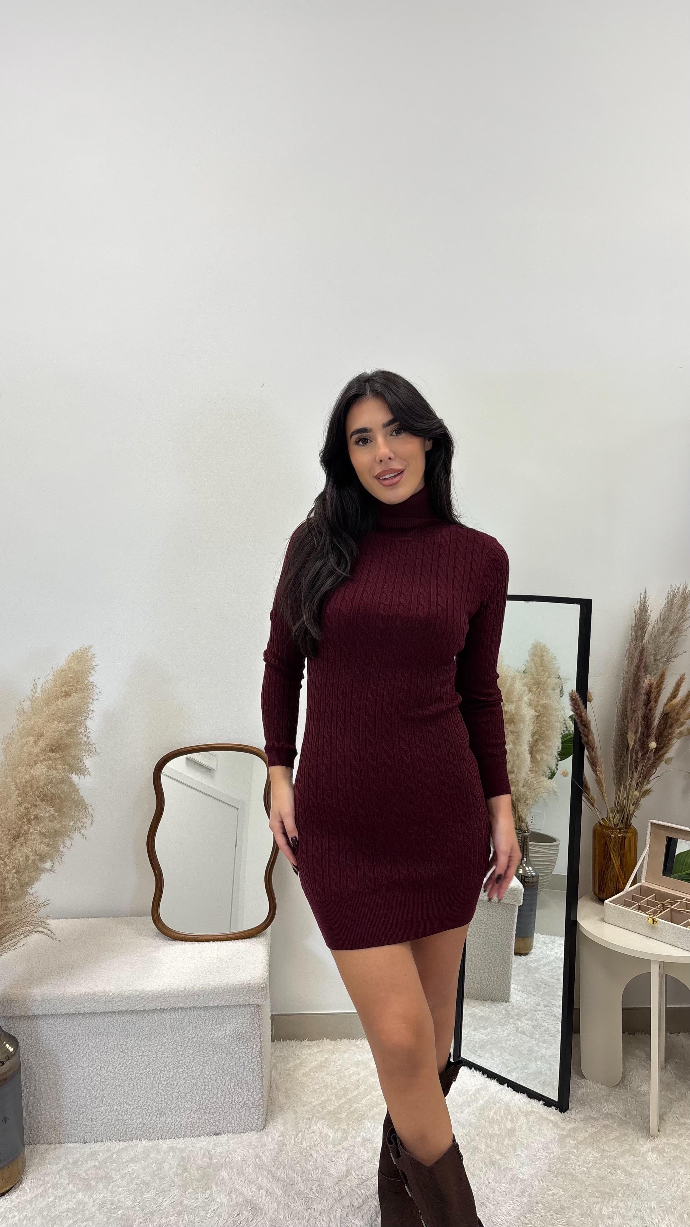 Abito Treccia Chic Burgundy