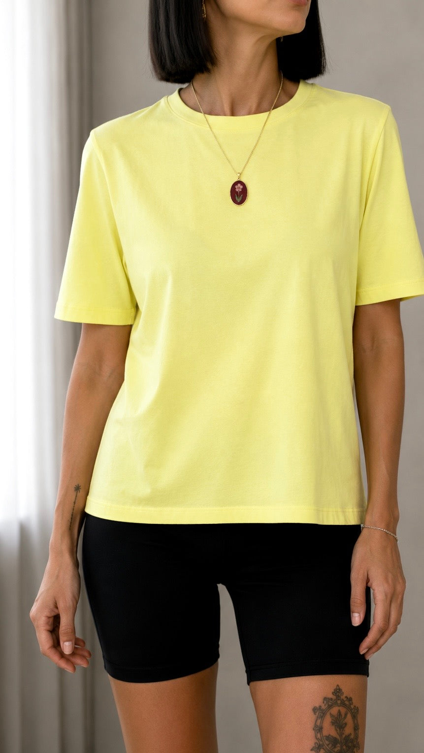 T-shirt con Spalline Light Yellow