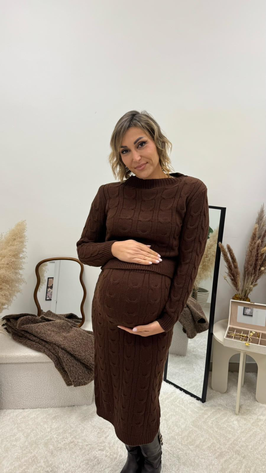 Set Pull e Longuette Treccia Choco