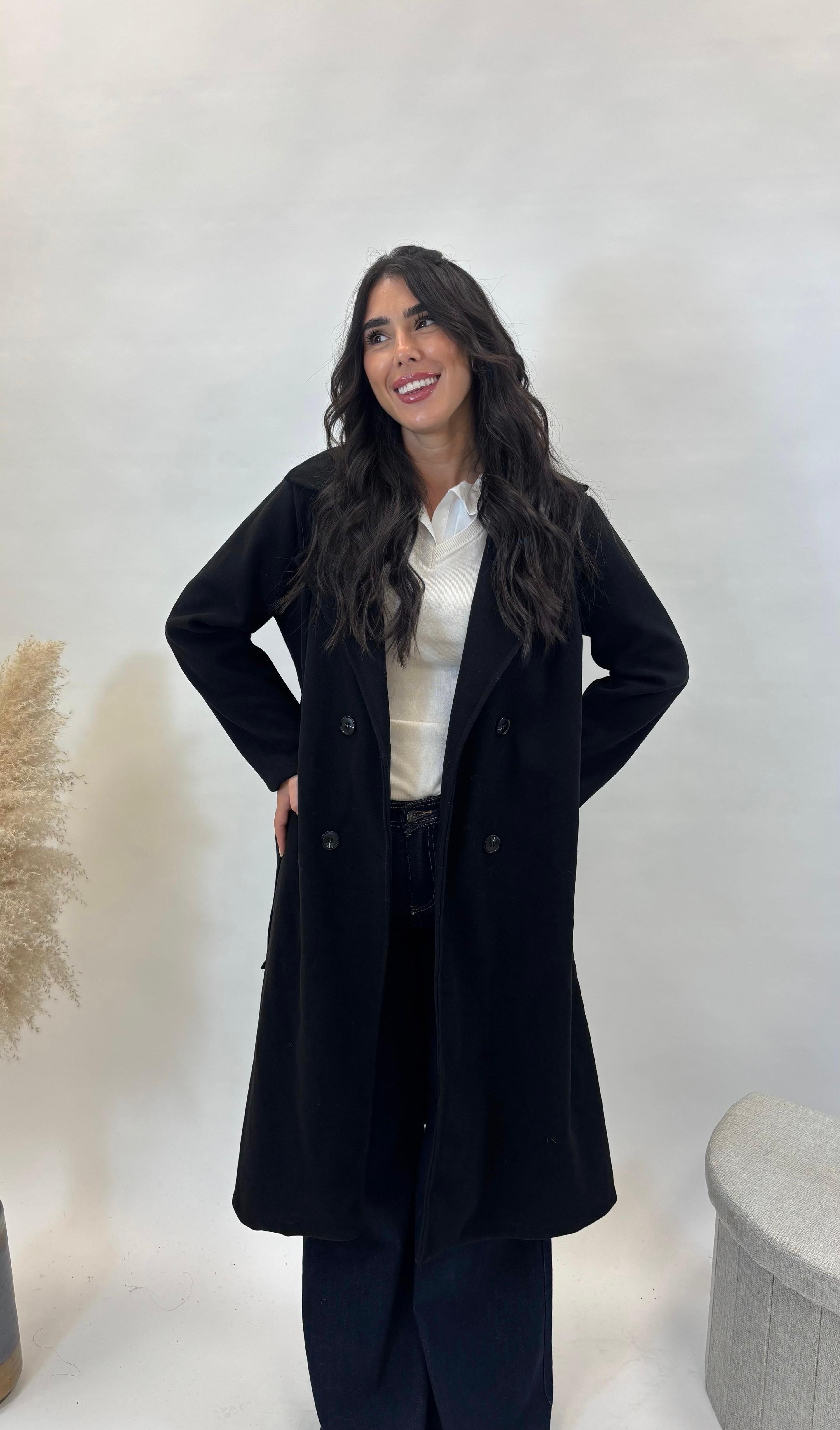 Coat BE YOU con Cinta Nero