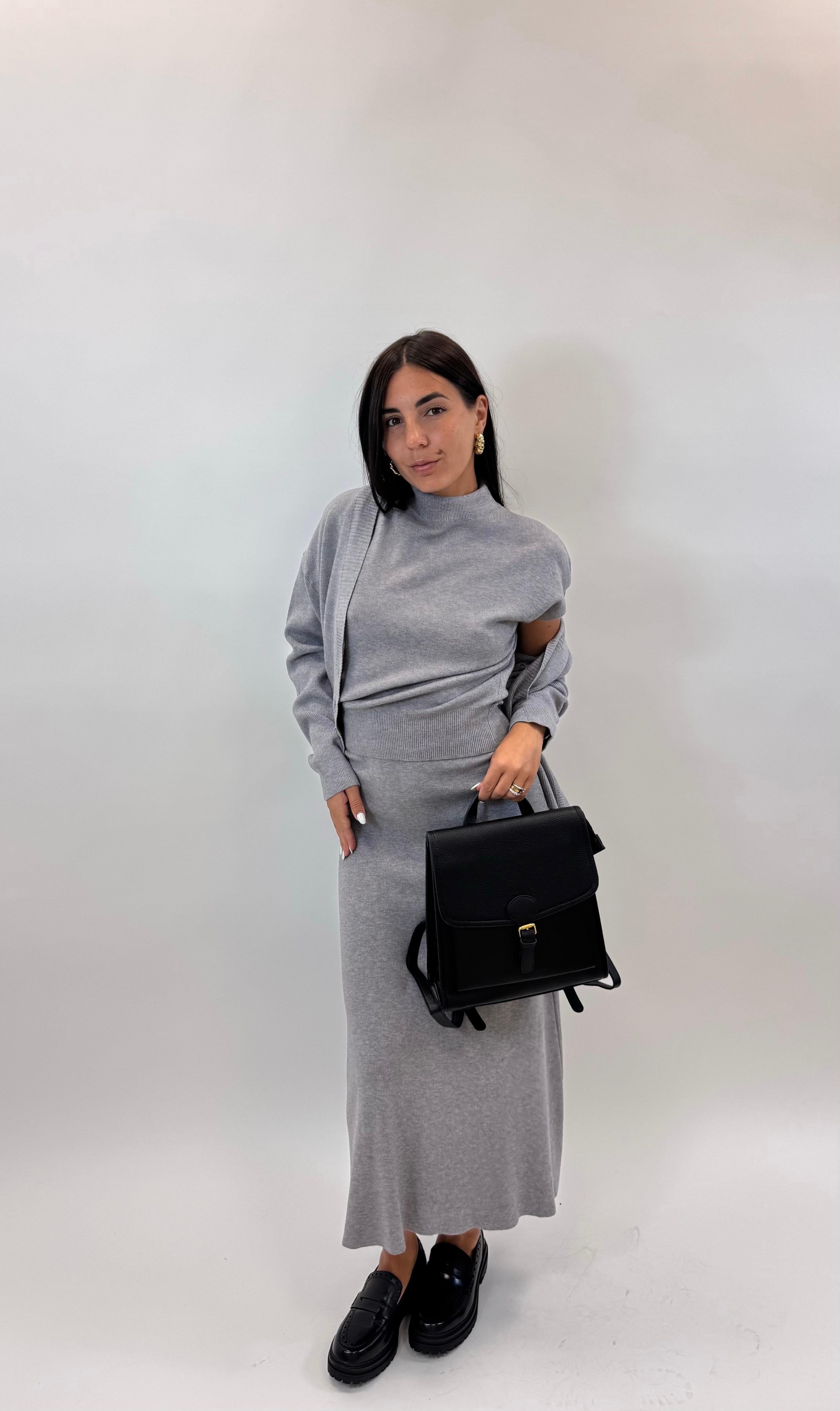 Set Longuette e Dolcevita Grigio Perla