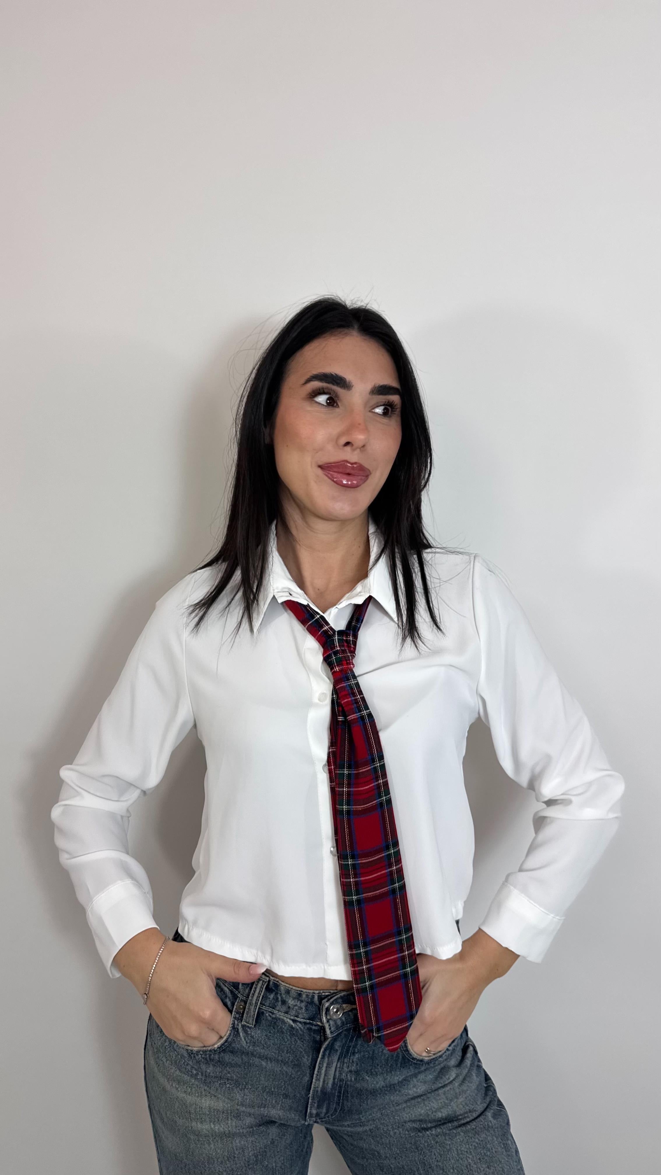 🎄Camicia Crop Tartan Mood