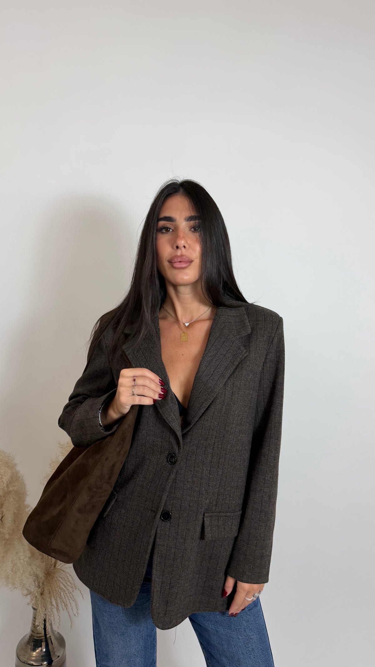 Blazer Gessato Moka