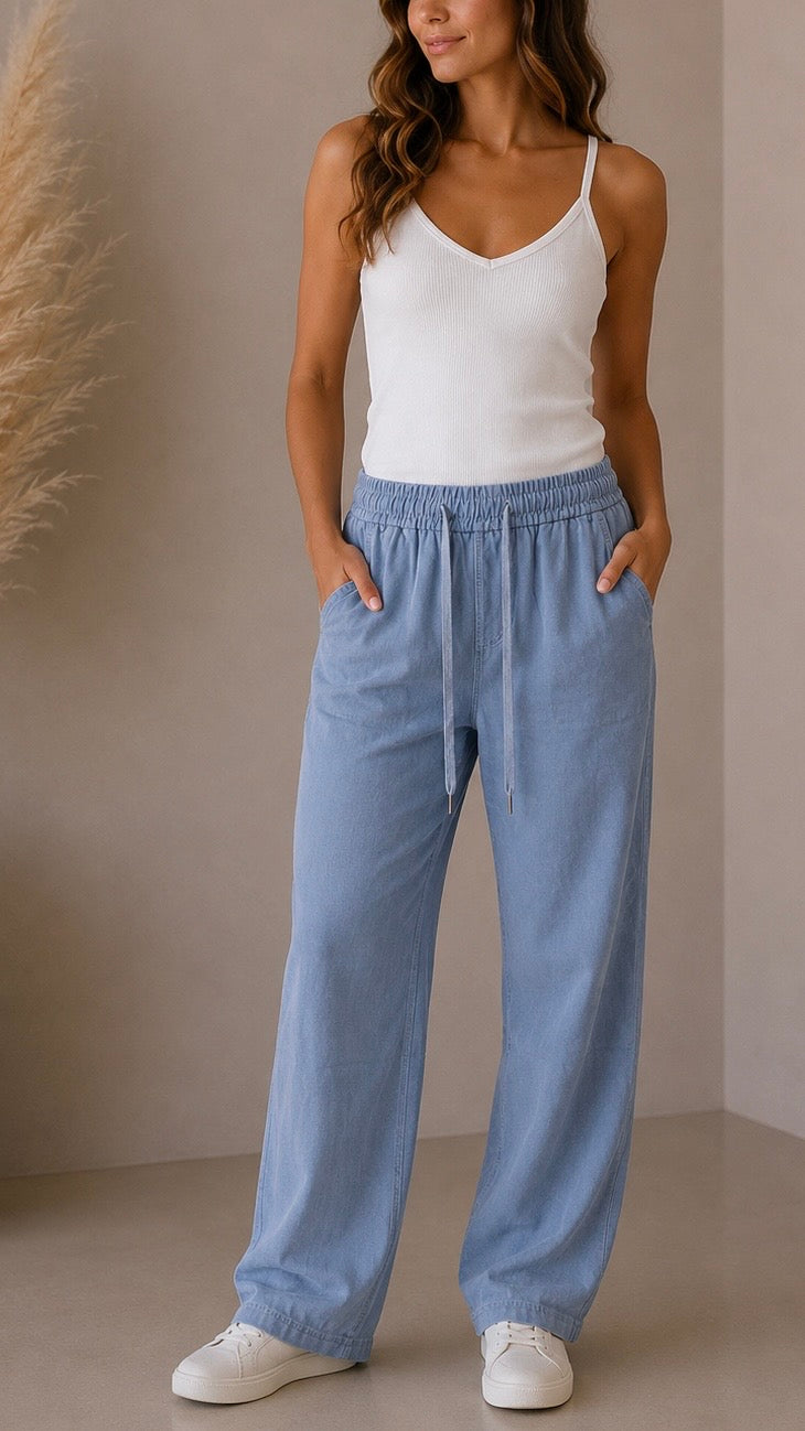 Pantalone Simil Jeans Light Blue