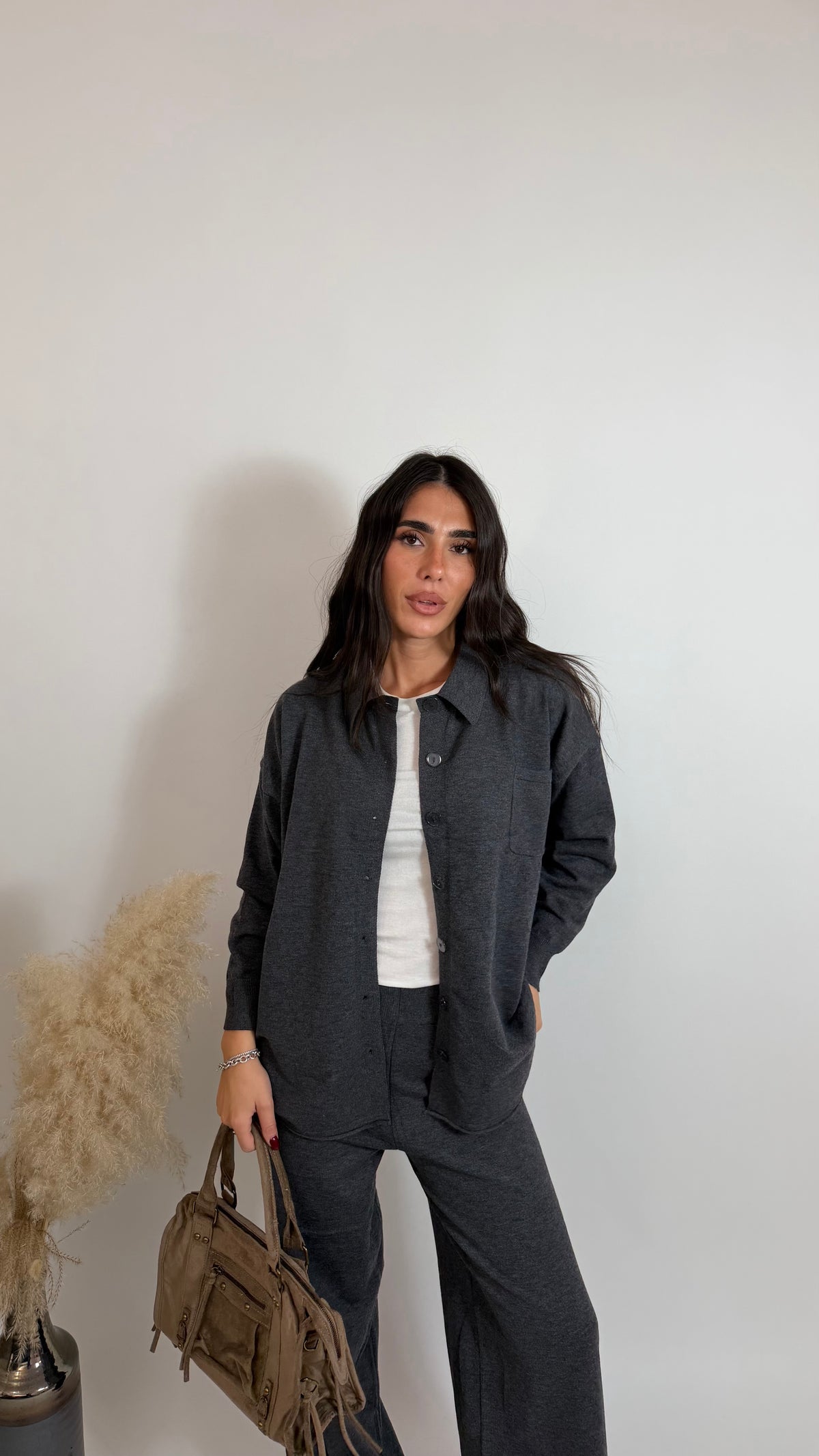 Polo Cordset Grigio Piombo