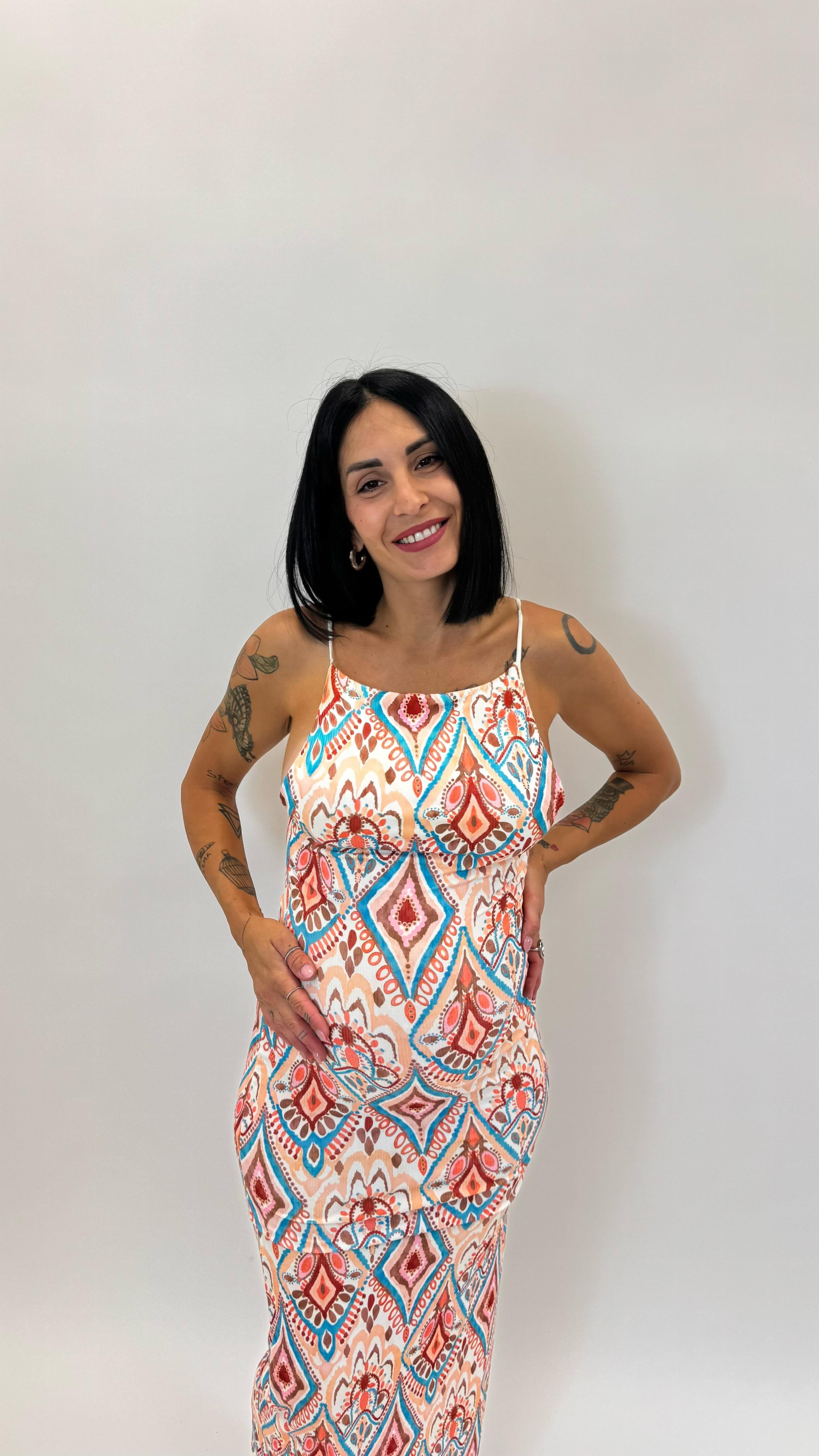 Abito Boho Stampa White