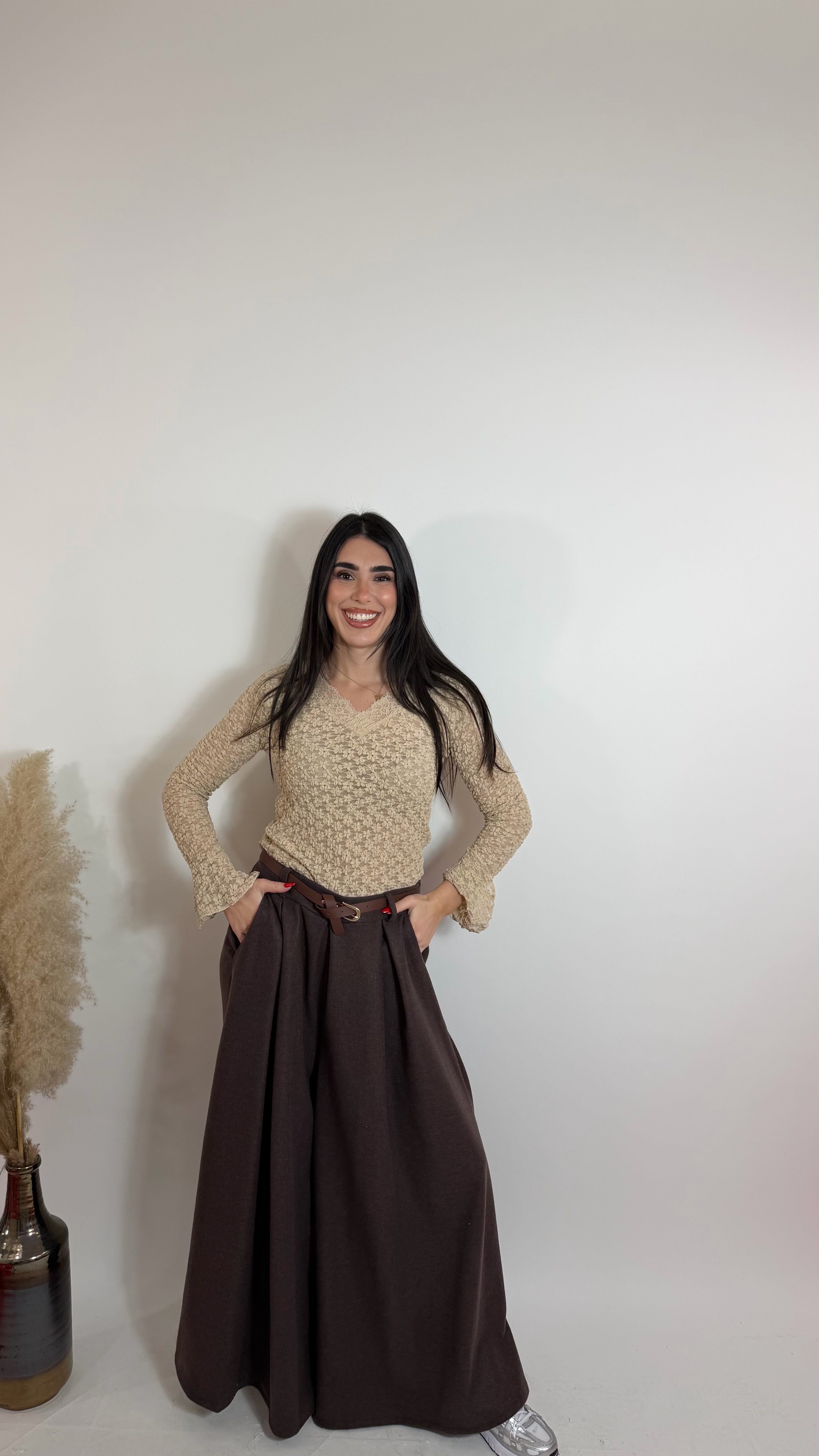 Maglia Fleur Lace Nude