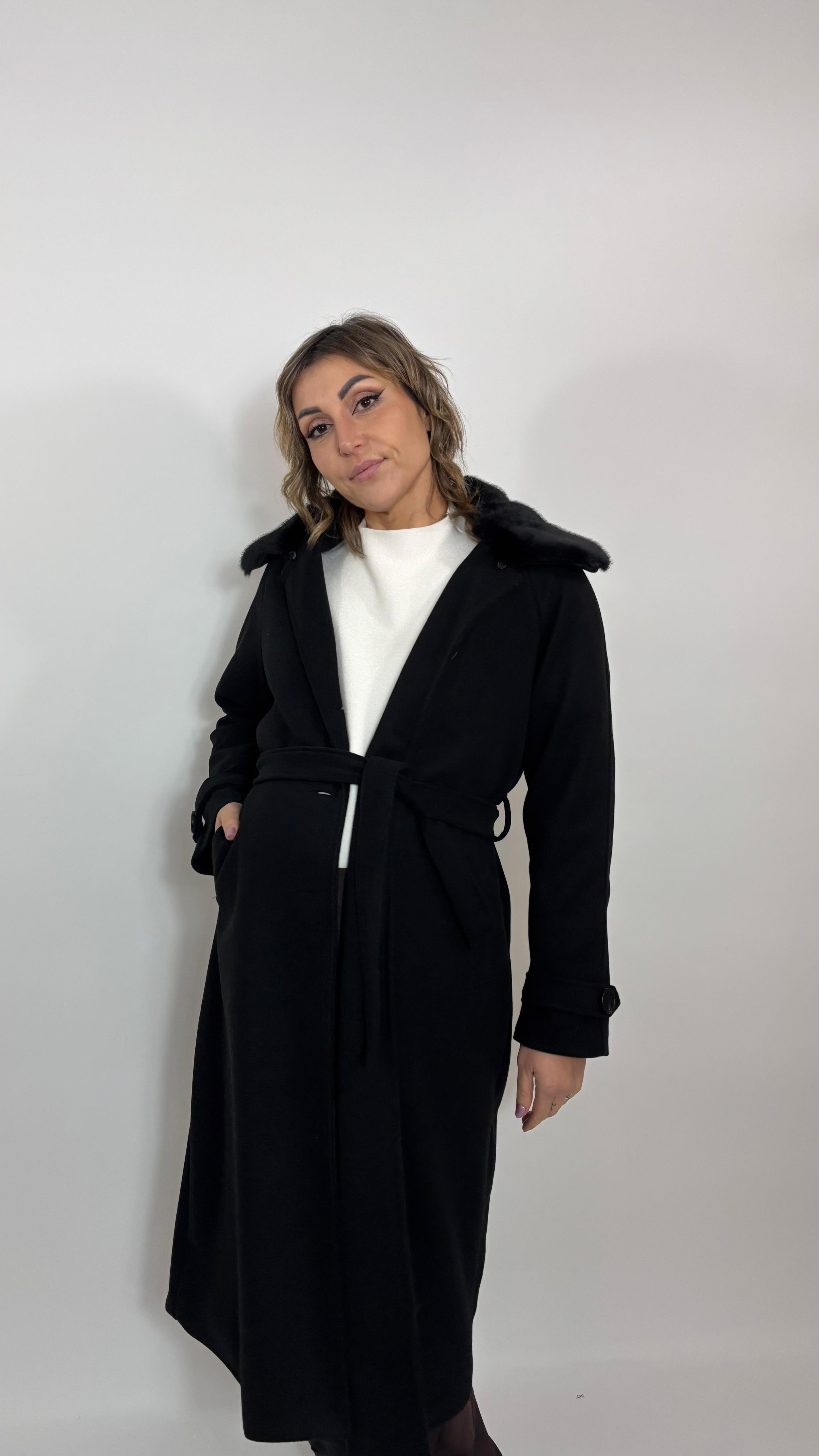 Coat Dettaglio Ecofur Nero