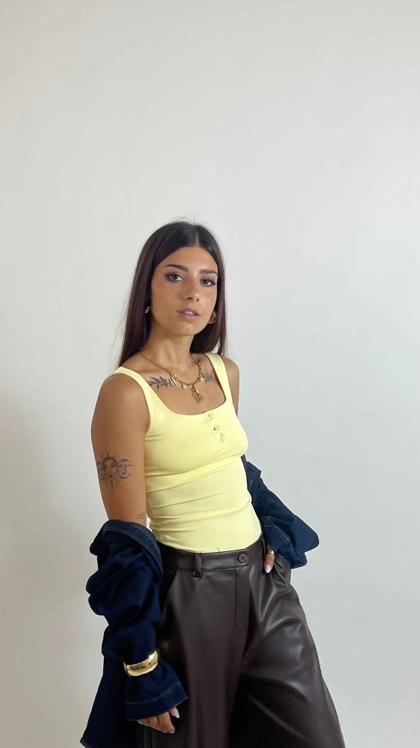 Canotta Button Yellow