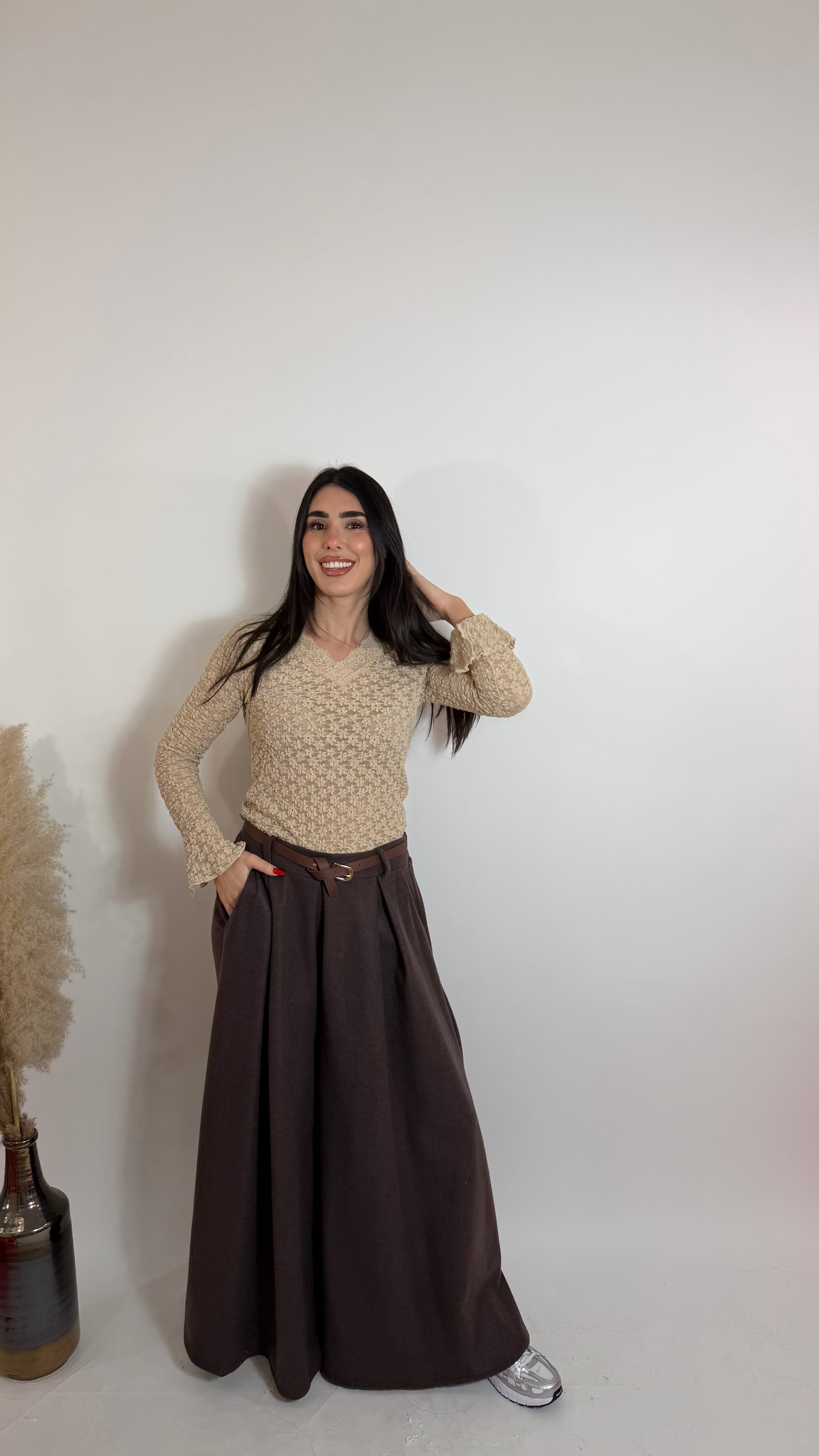 Maglia Fleur Lace Nude