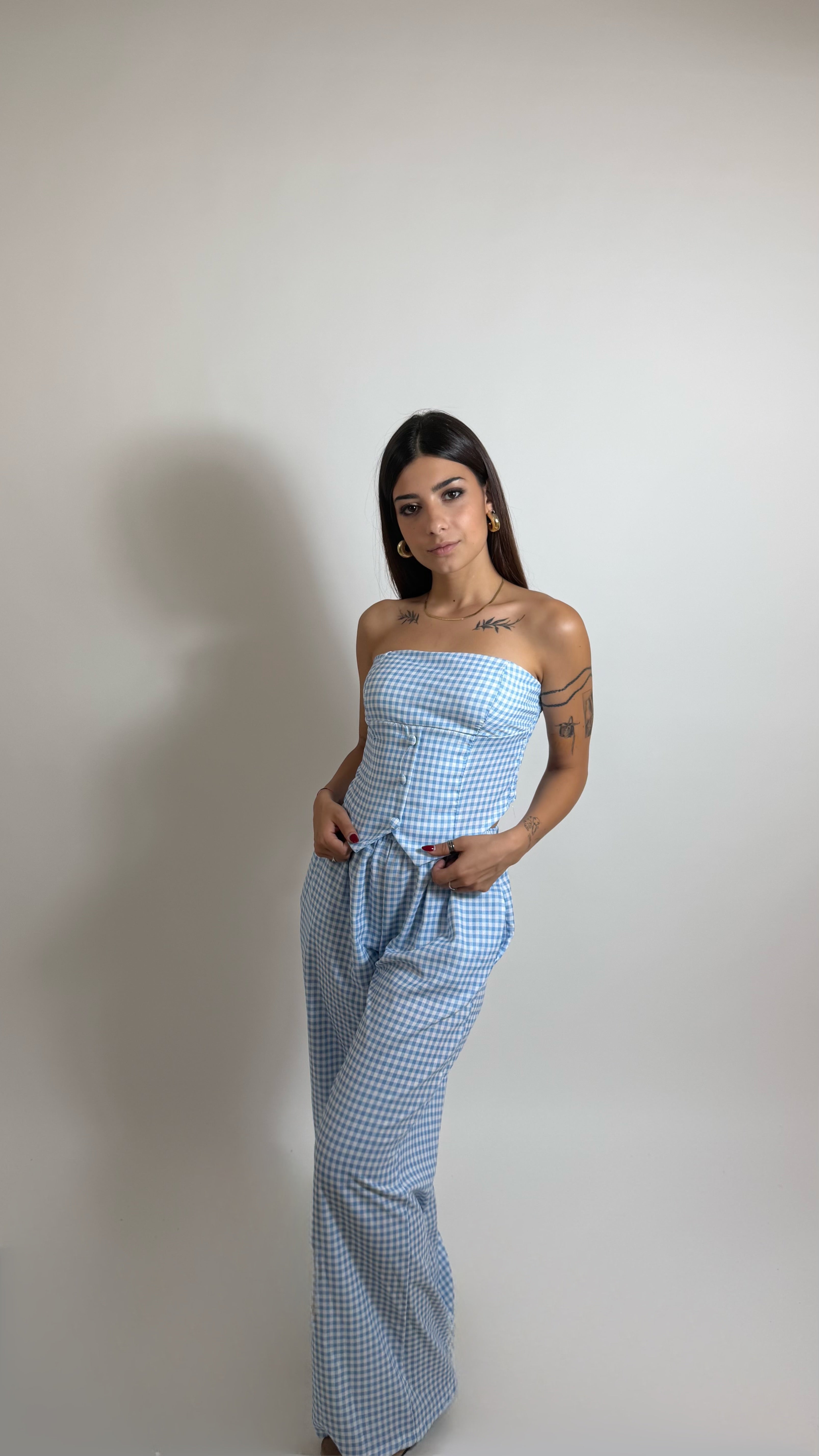 Set Corset Vichy Celeste