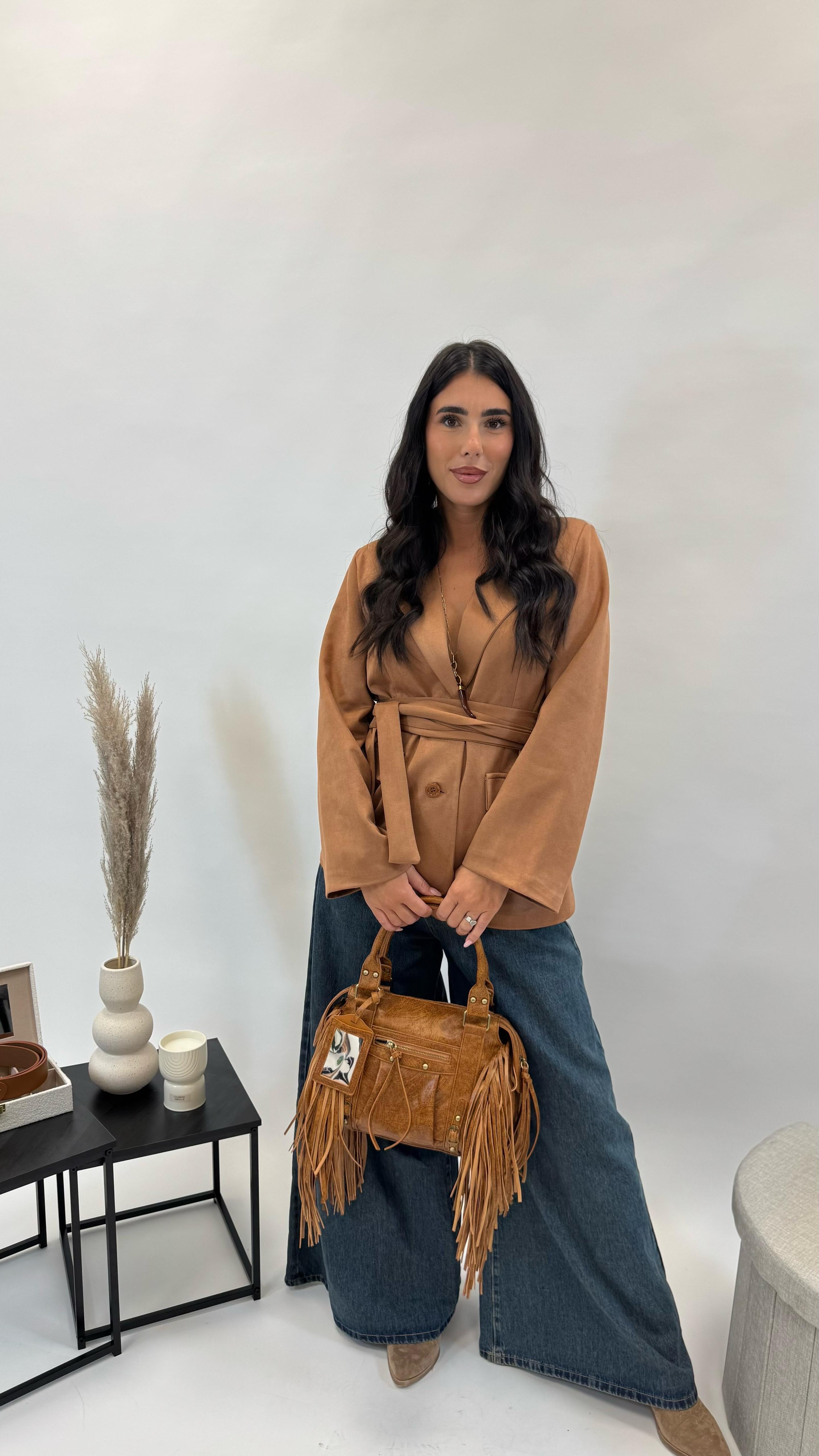 Giacca Suede Con Fusciacca