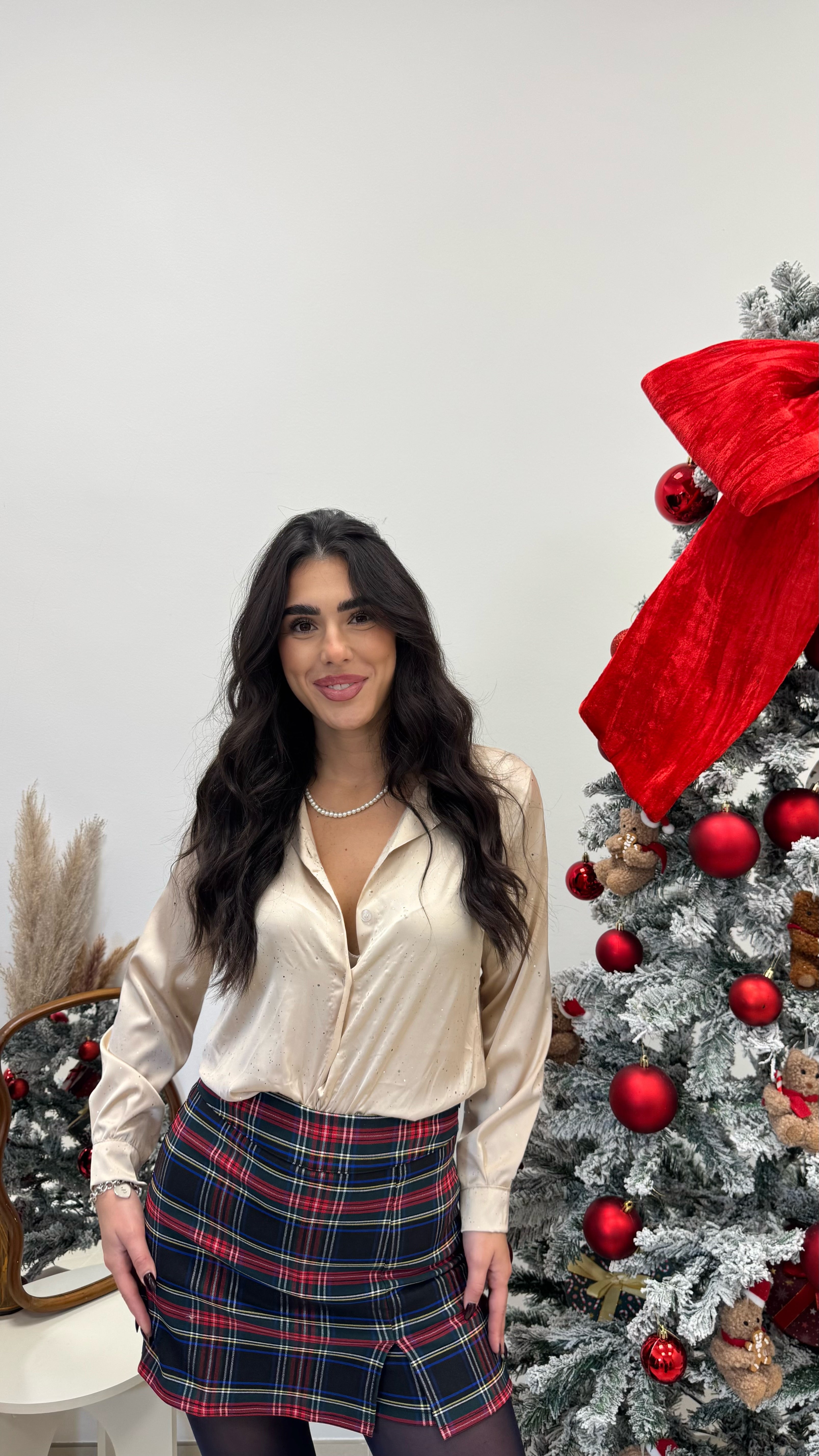 🥂Camicia Shine Effetto Raso Champagne