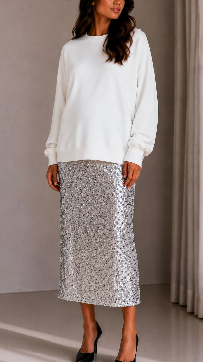 Longuette Paillettes Silver