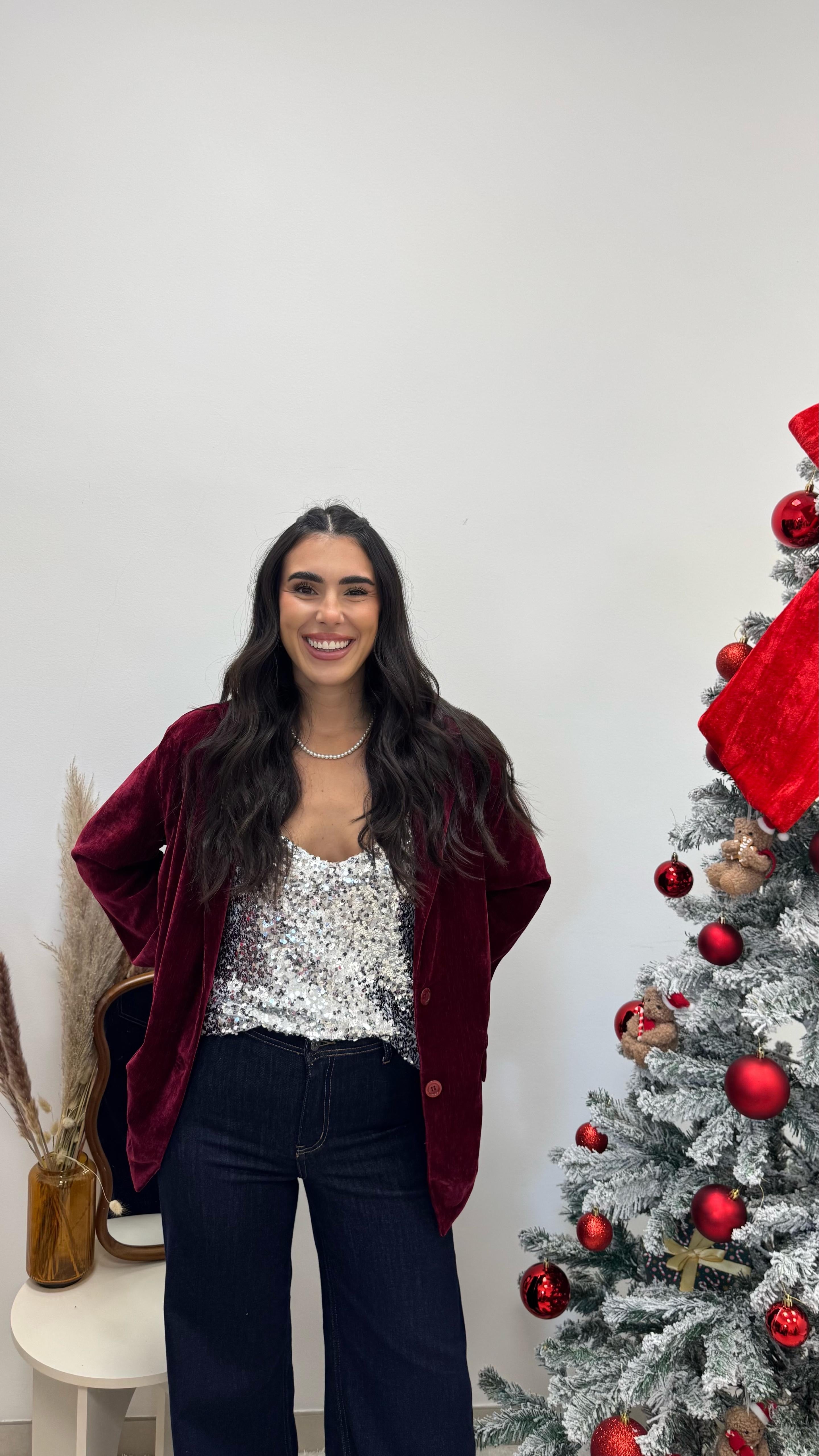 🥂Top Paillettes Silver