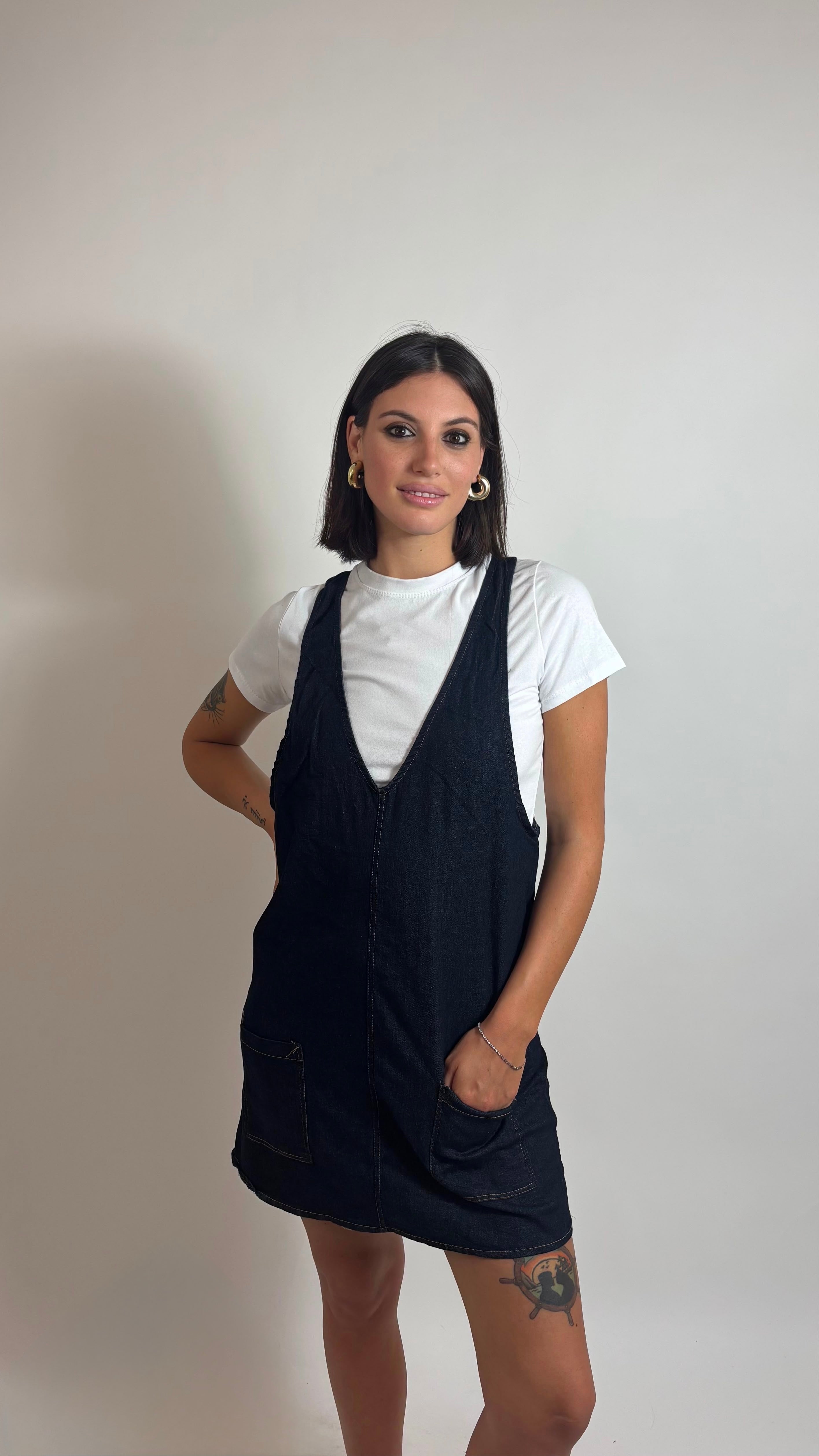 Mini Dress Salopette Denim