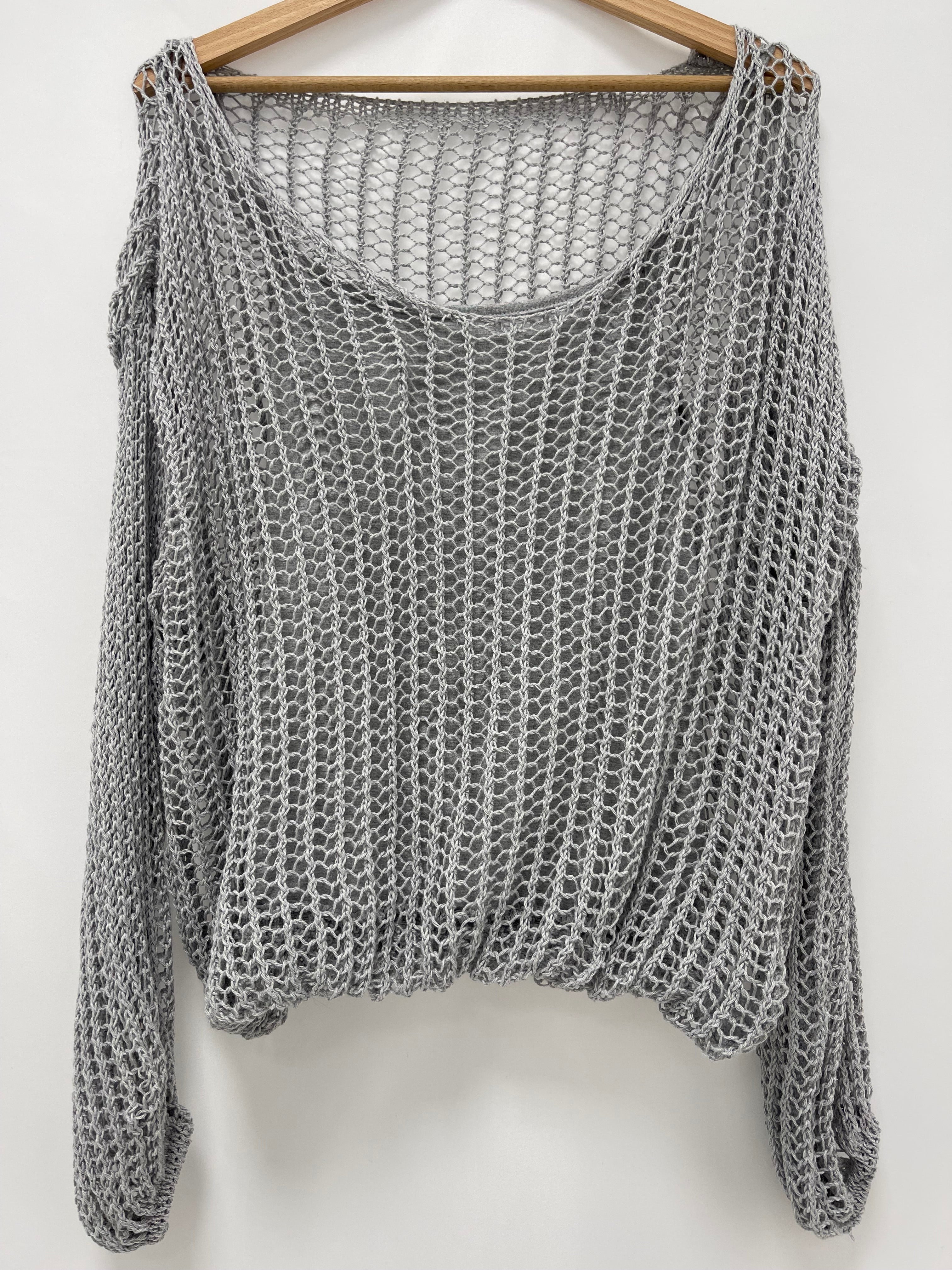 Maglia a rete Grigio Perla canotta inclusa