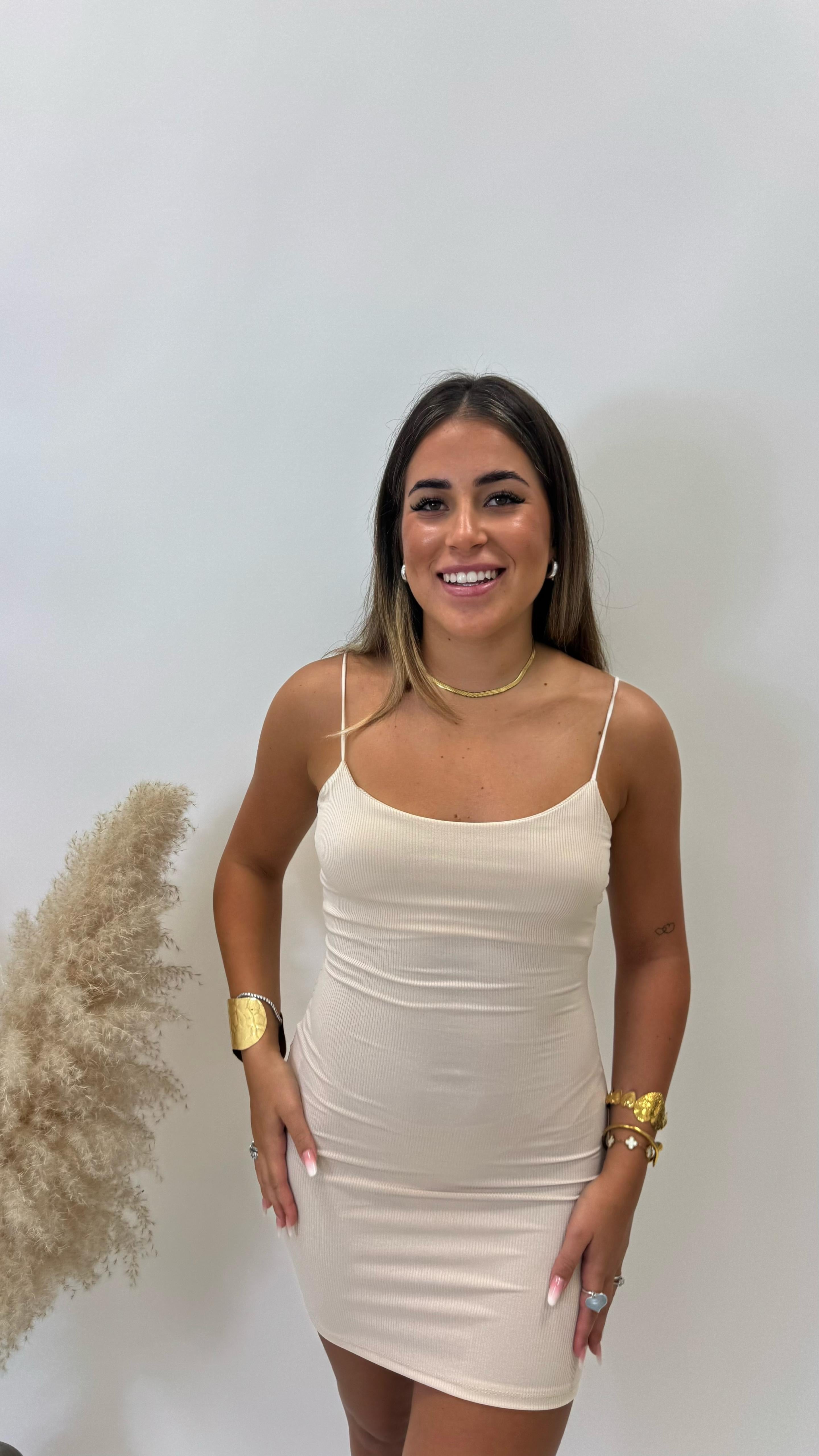 Minidress Basic Bretella Sottile Nude