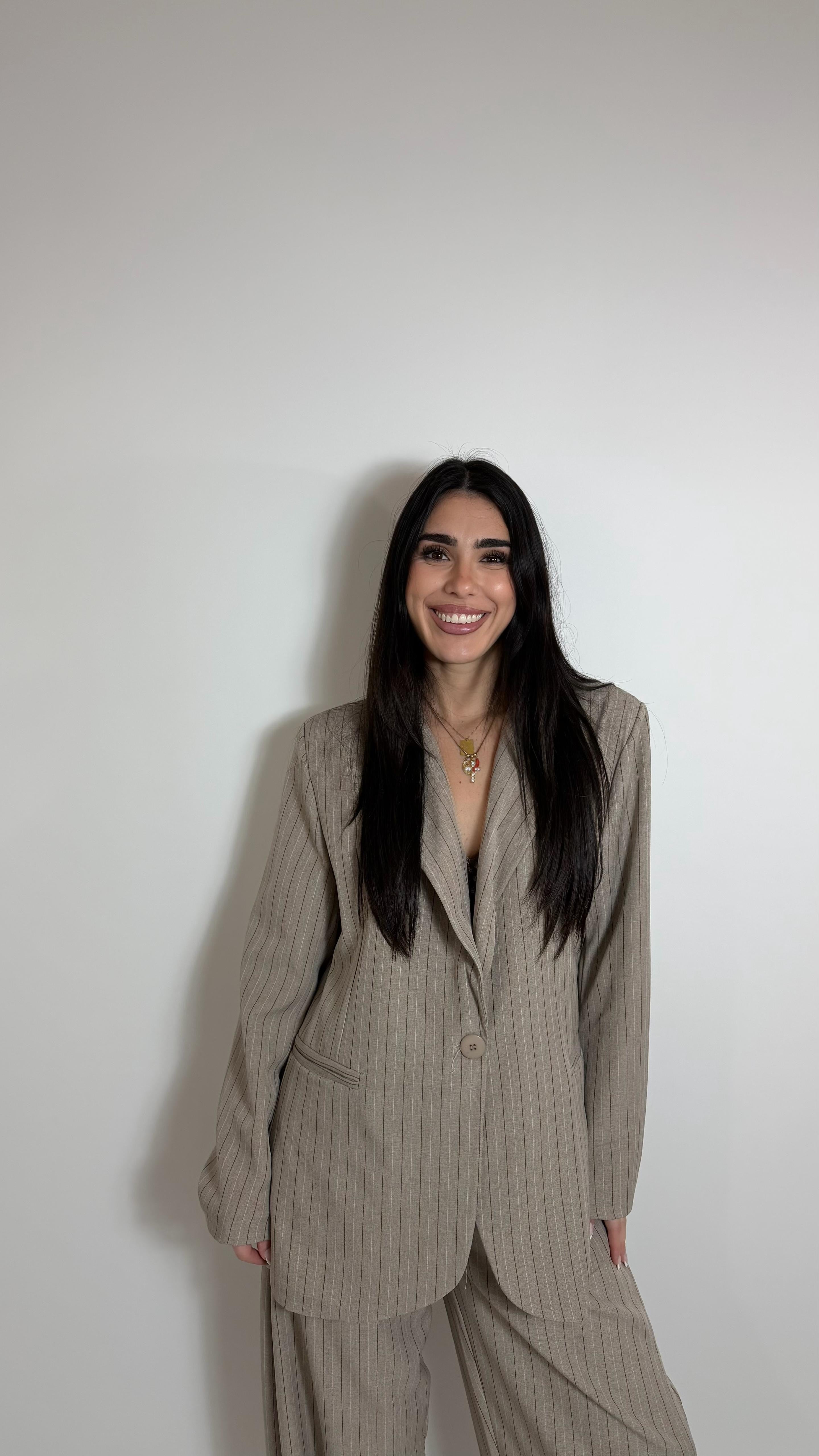 Tailleur Classic Gessato Nude