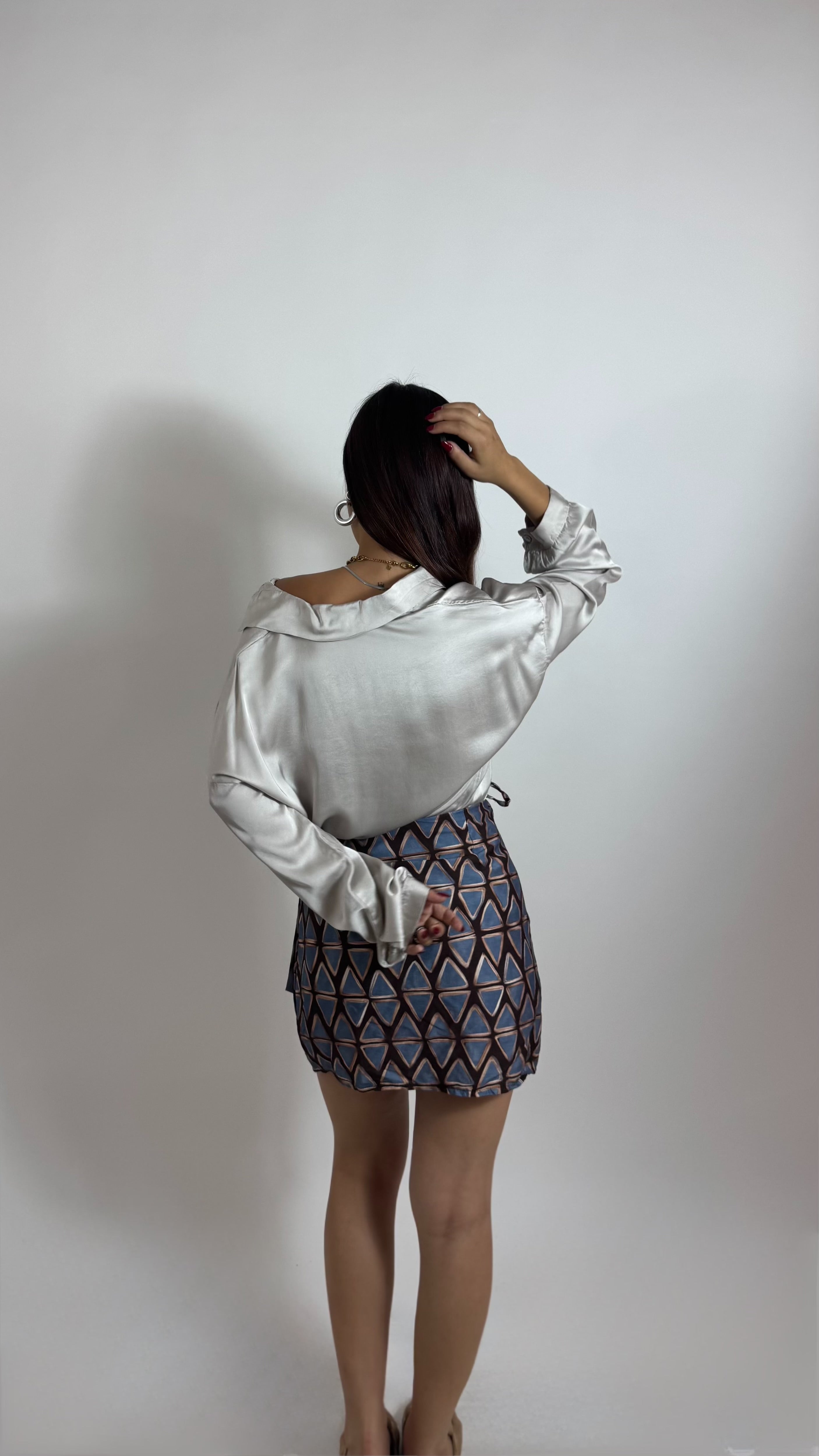 Mini Gonna Pareo Aesthetic Moka/Indaco