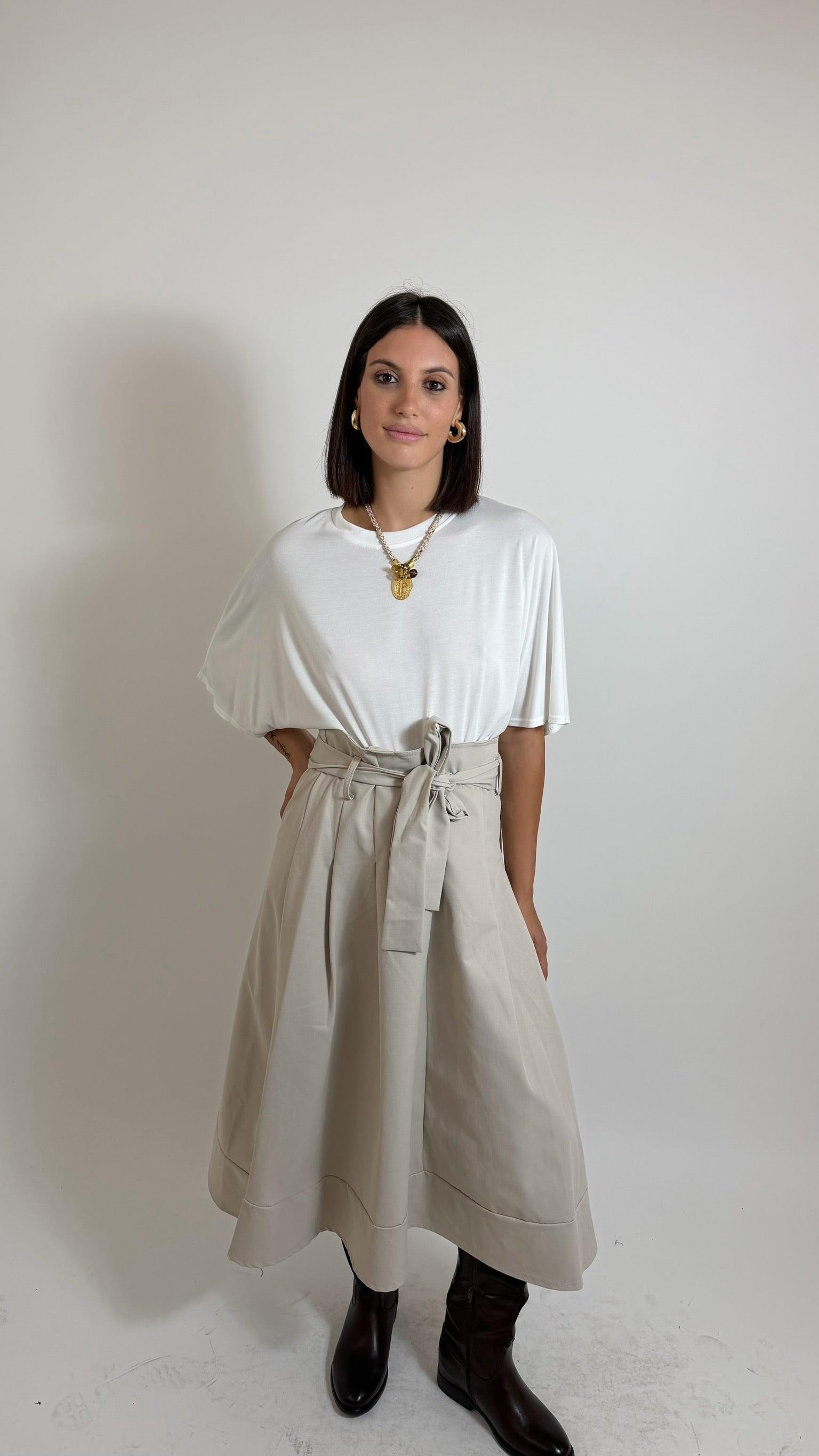Gonna Pantalone Couture Burro