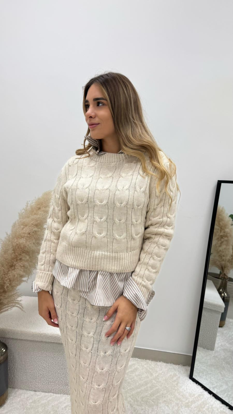 Set Pull e Longuette Treccia Burro