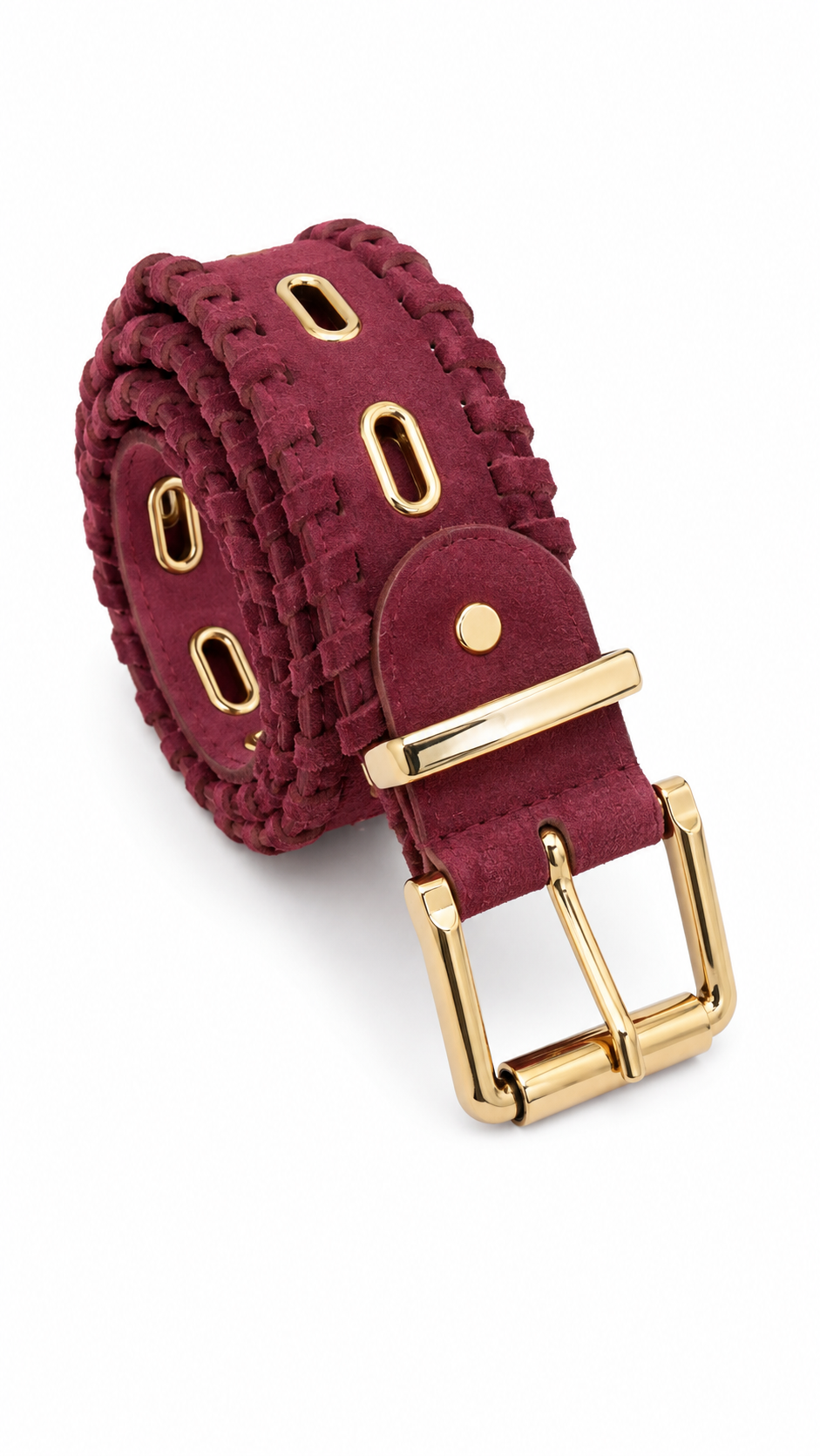 Cintura Suede Braid Burgundy