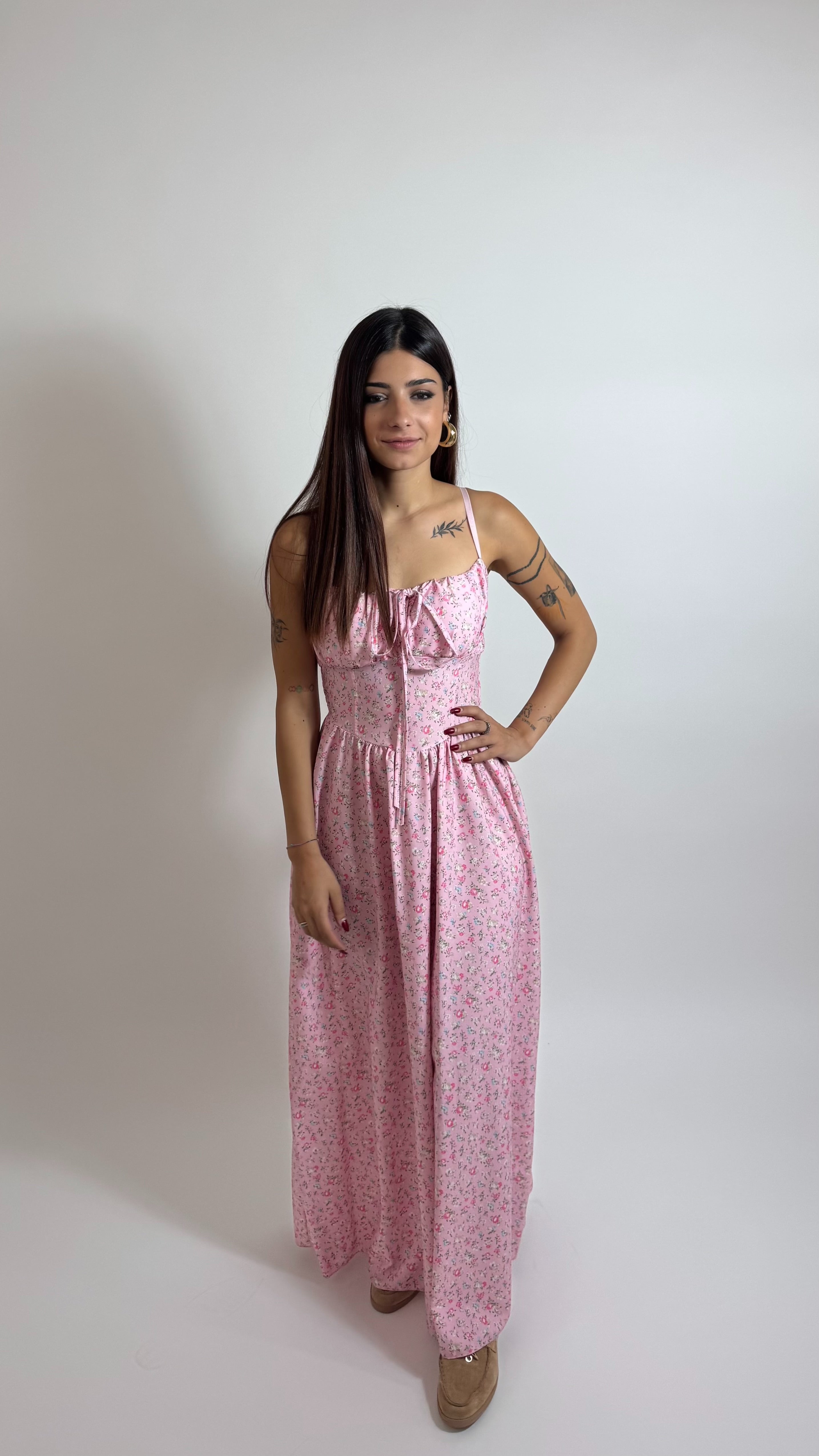Abito Greta Flowers Pink