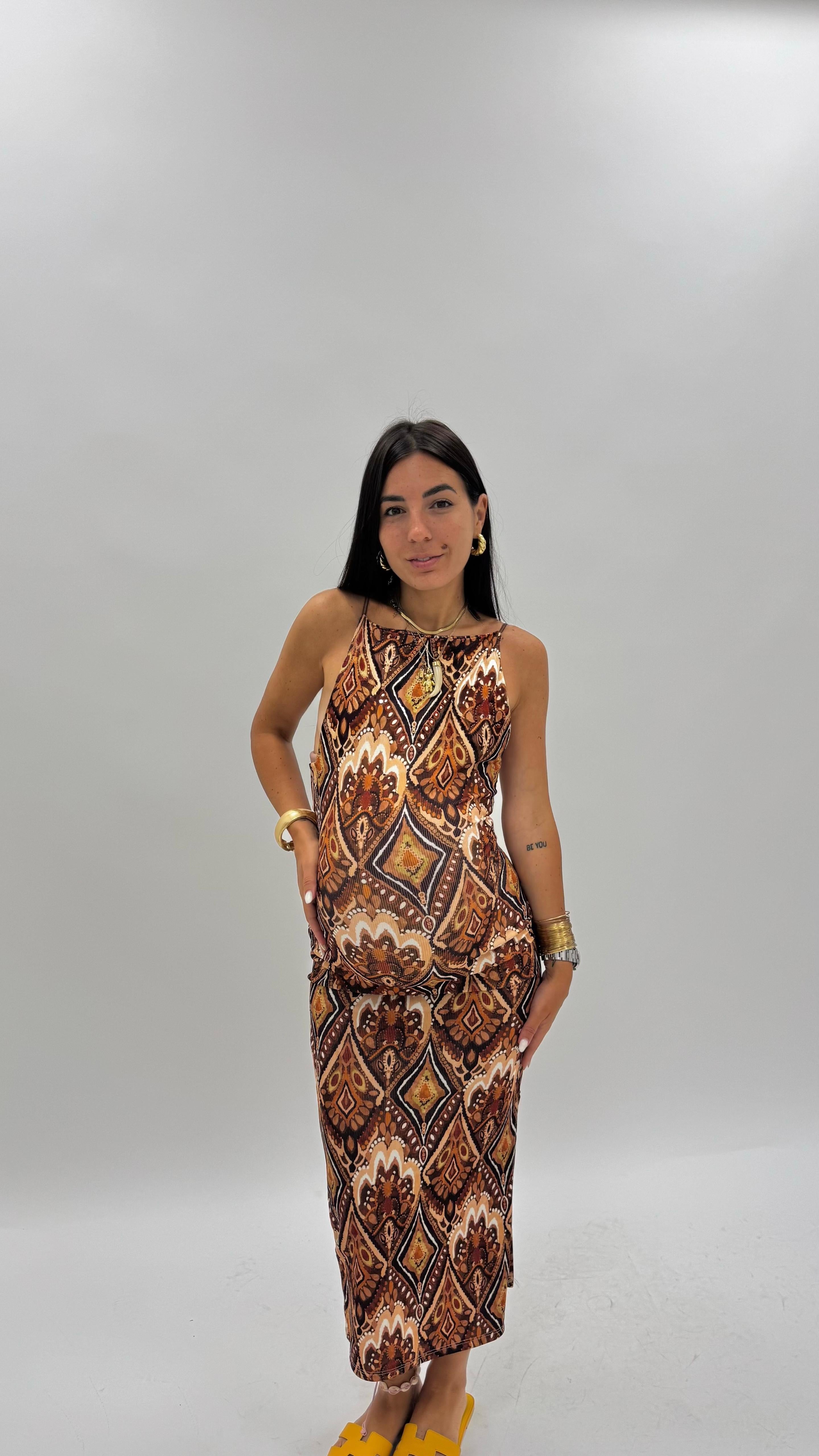 Abito Boho Stampa Choco