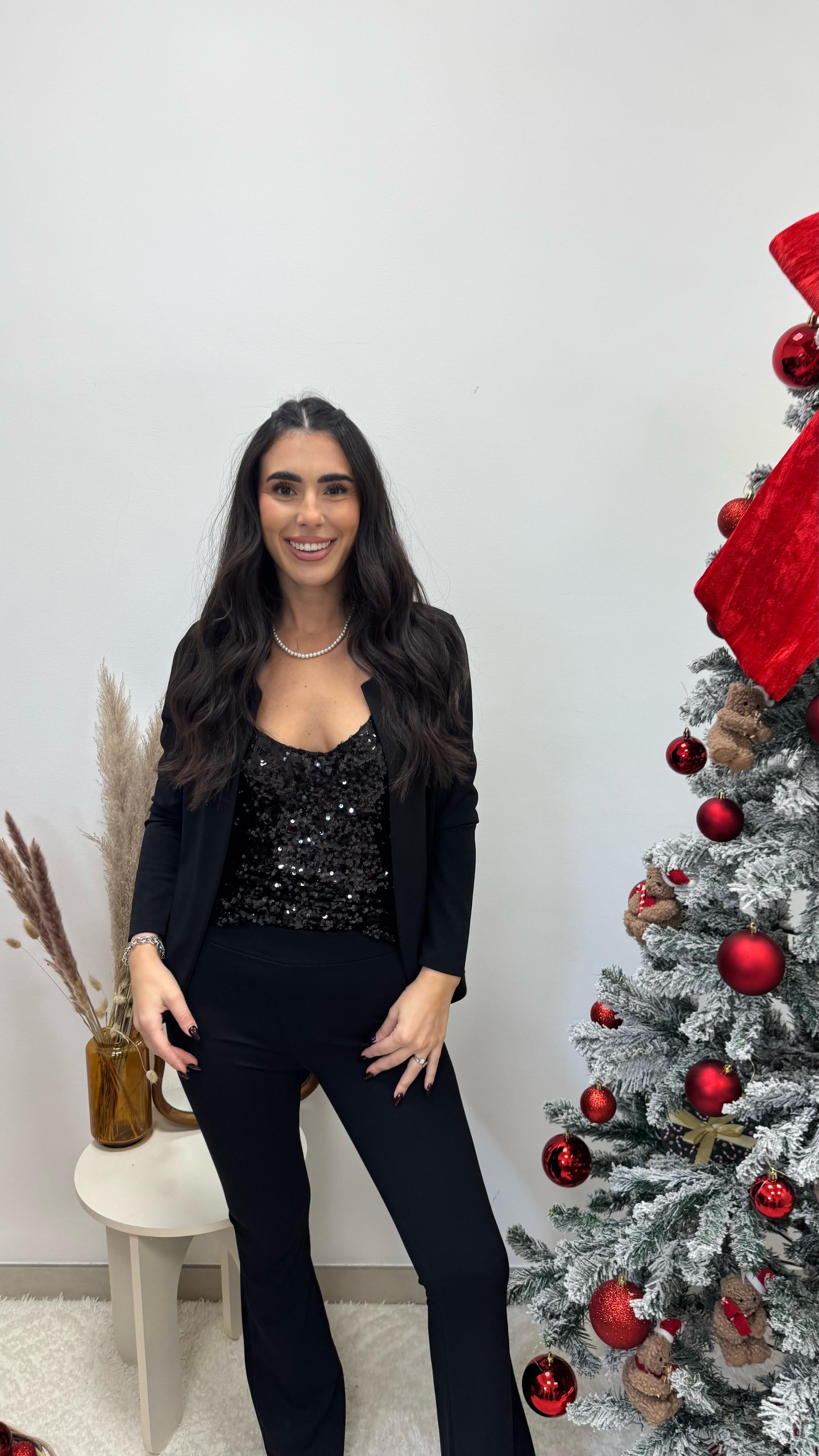 🥂Top Paillettes Nero