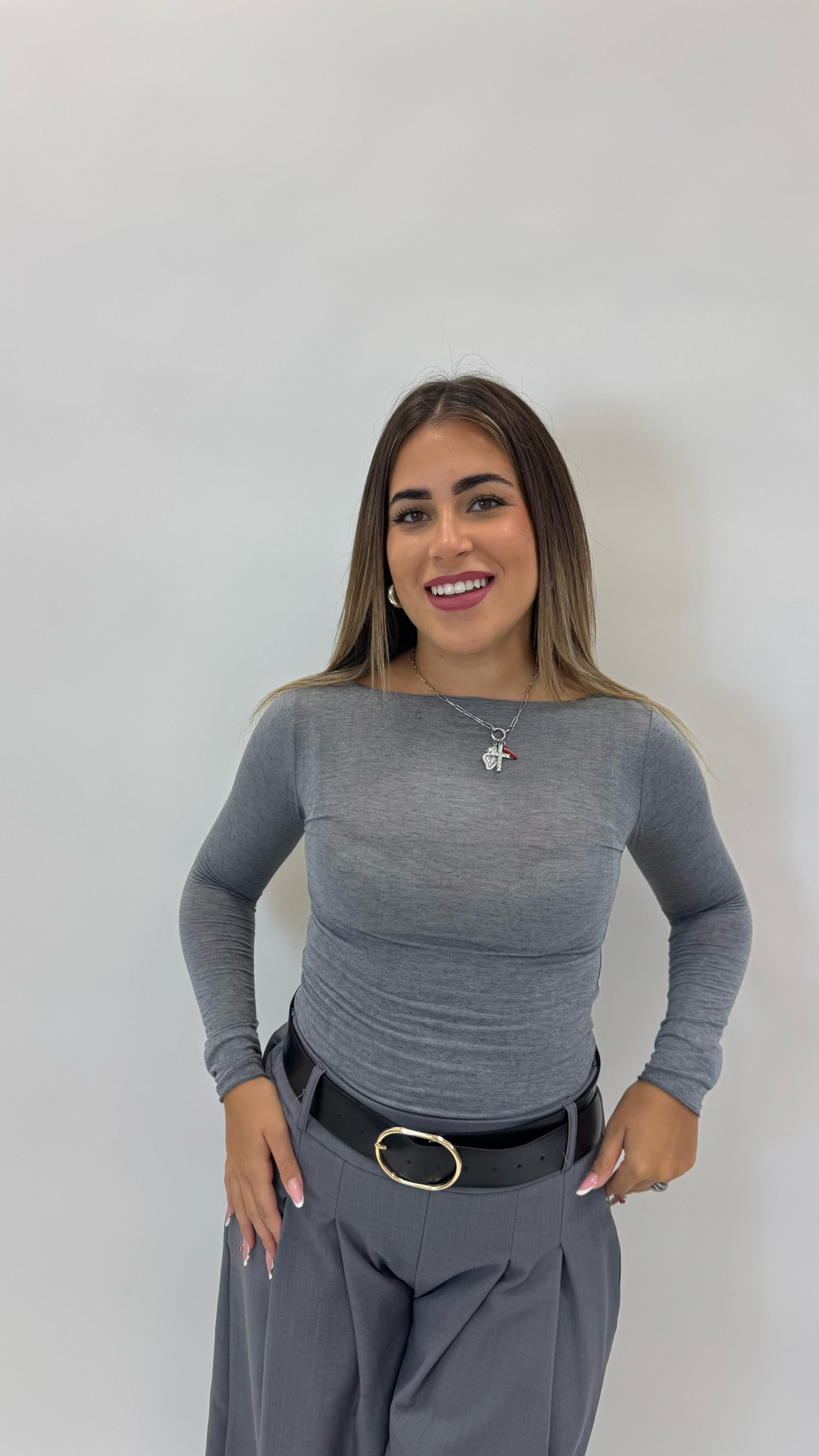 Maglia Cashmere Grigio Perla