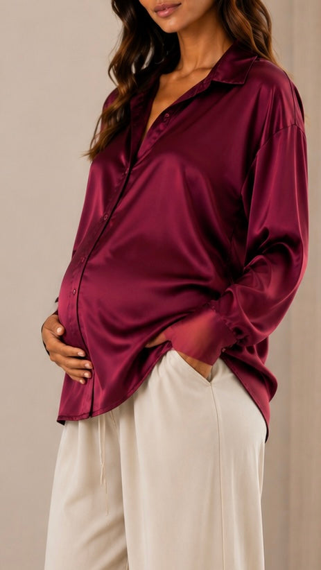 Camicia Silk Rosso India